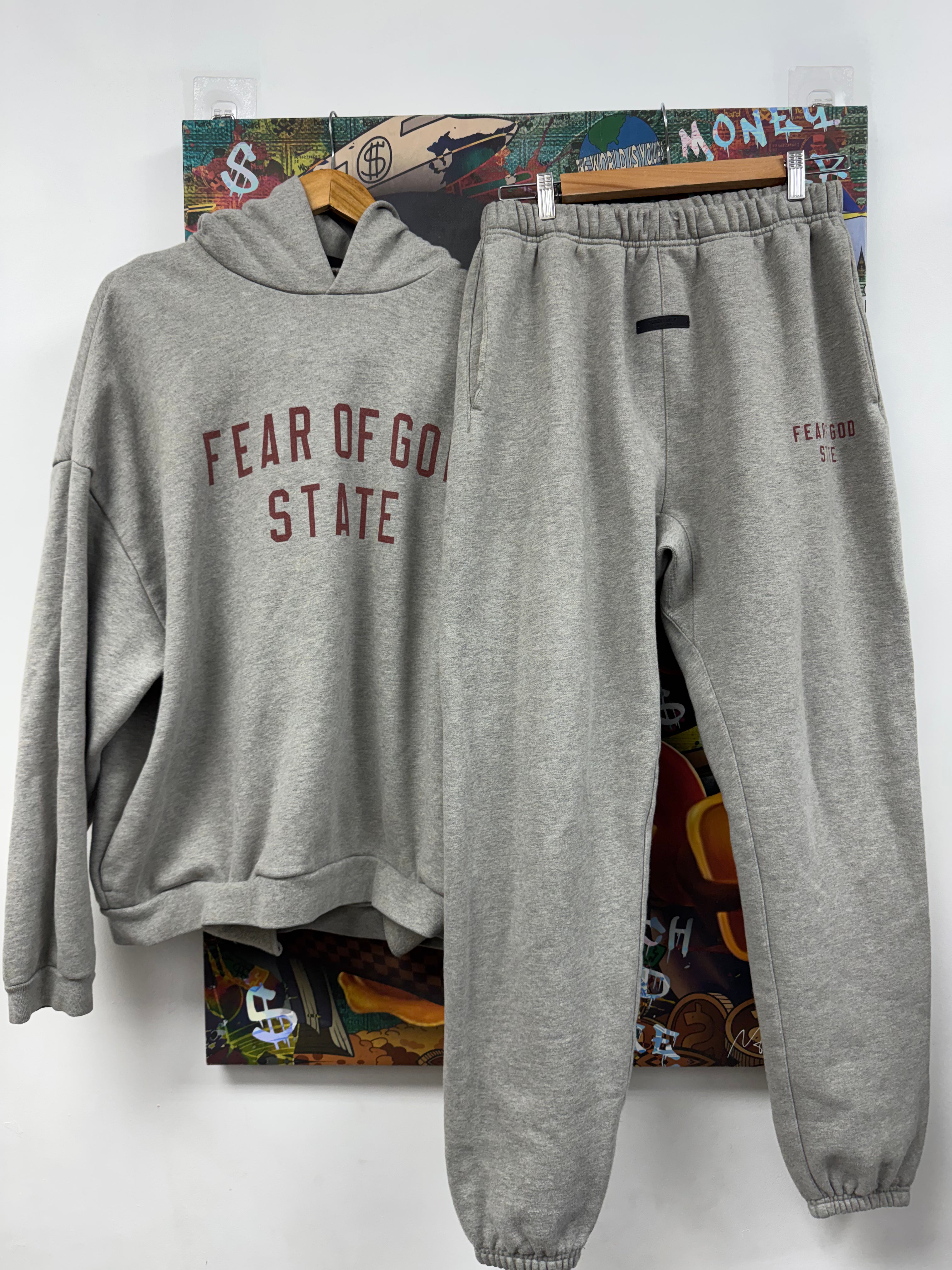 Essentials Grey Red FOG State Sweatsuit