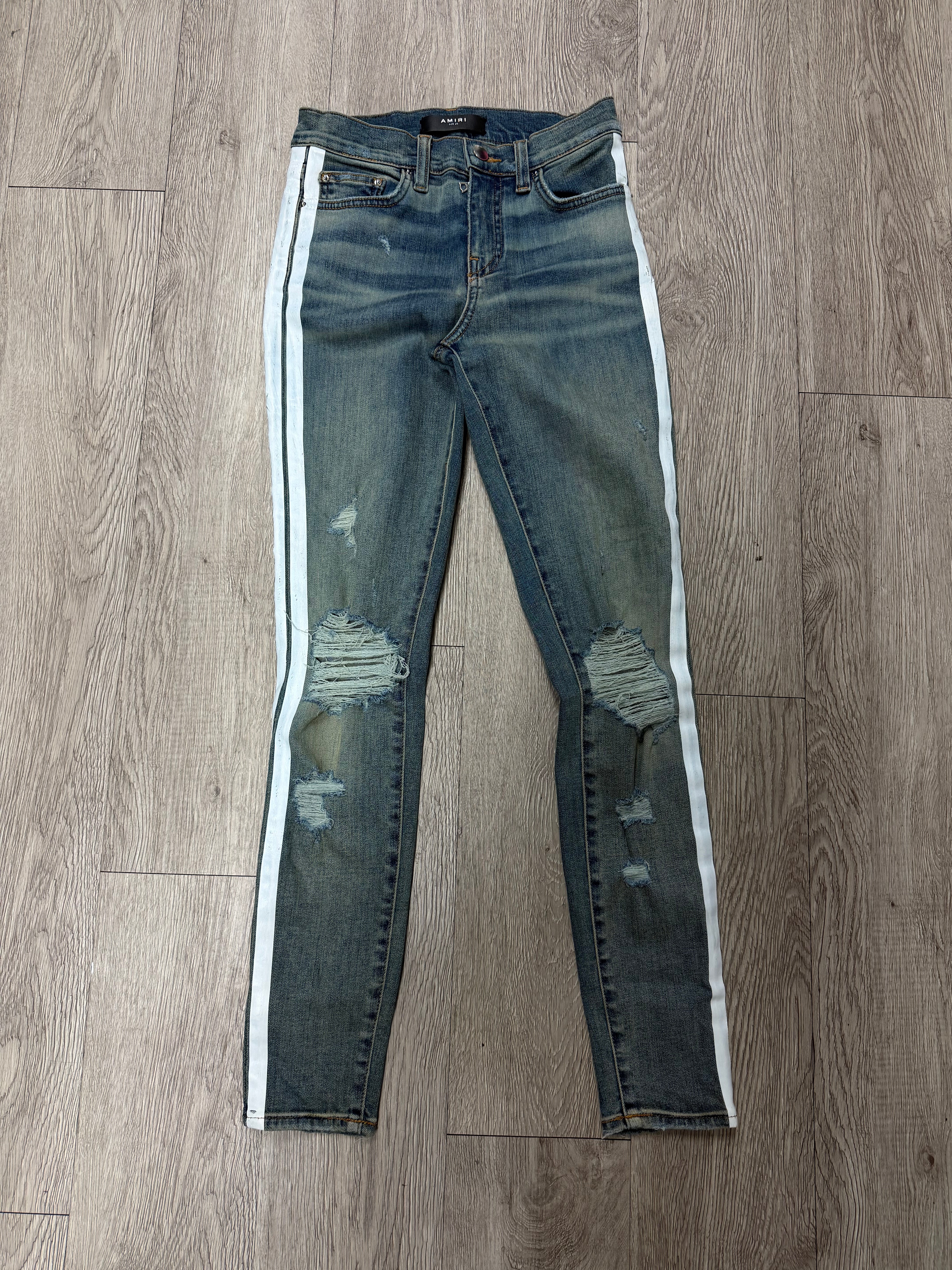Amiri Thrasher Denim White Stripe Jeans