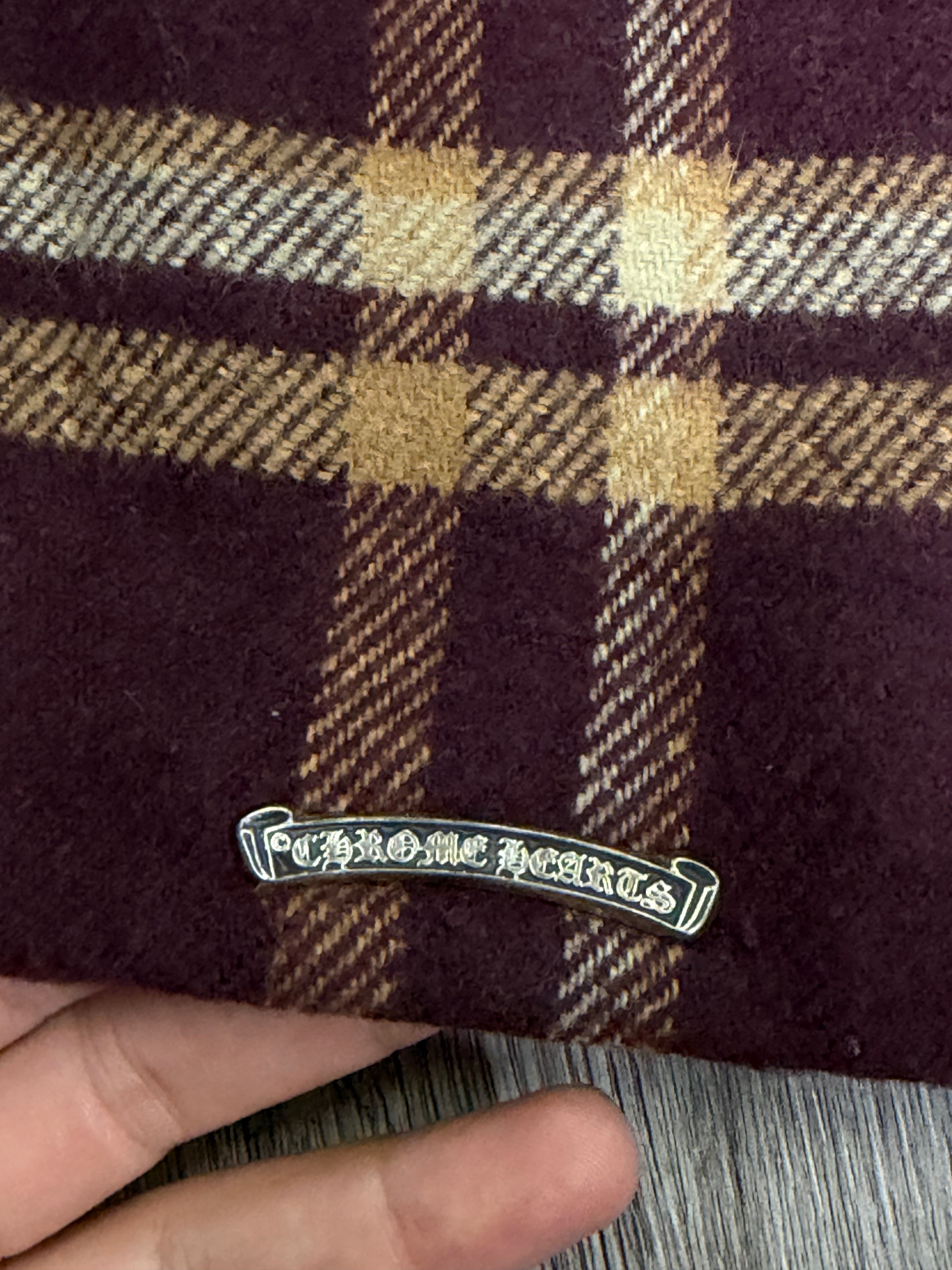 Chrome  Hearts Burgundy Sherpa Fleece Jacket