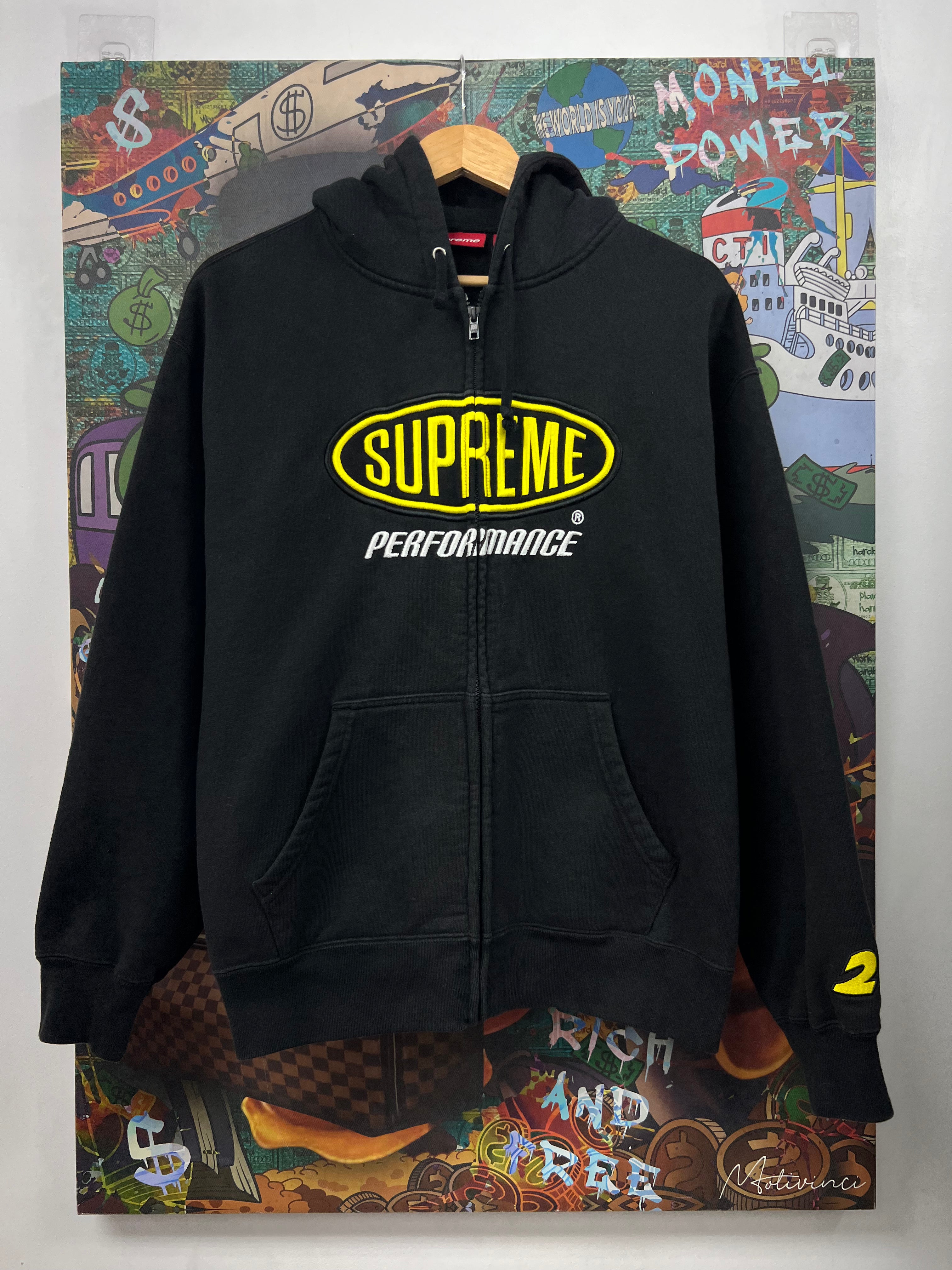 Supreme Black Yellow Performance Zip Up