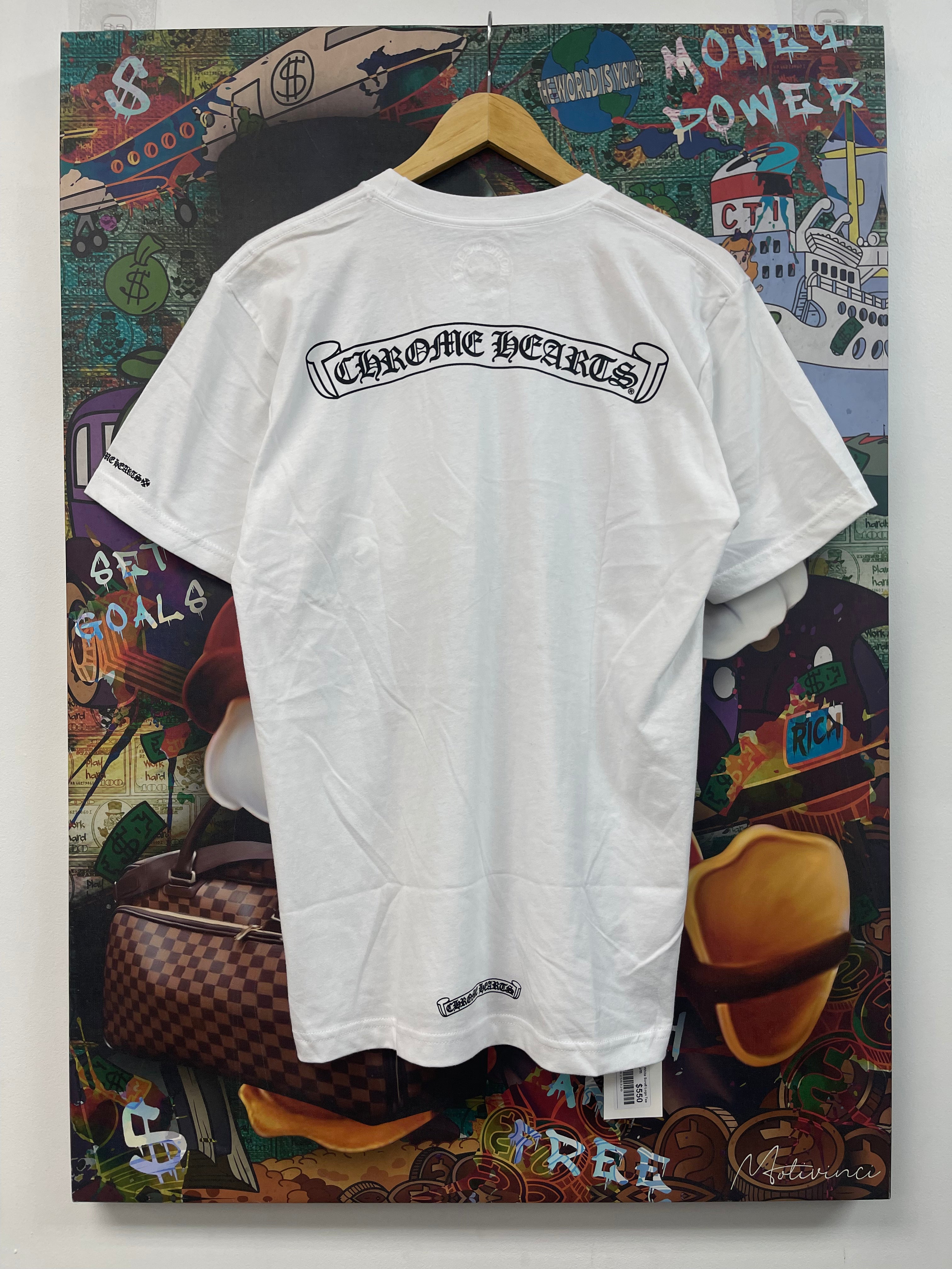 Chrome Hearts White Scroll Logo Tee