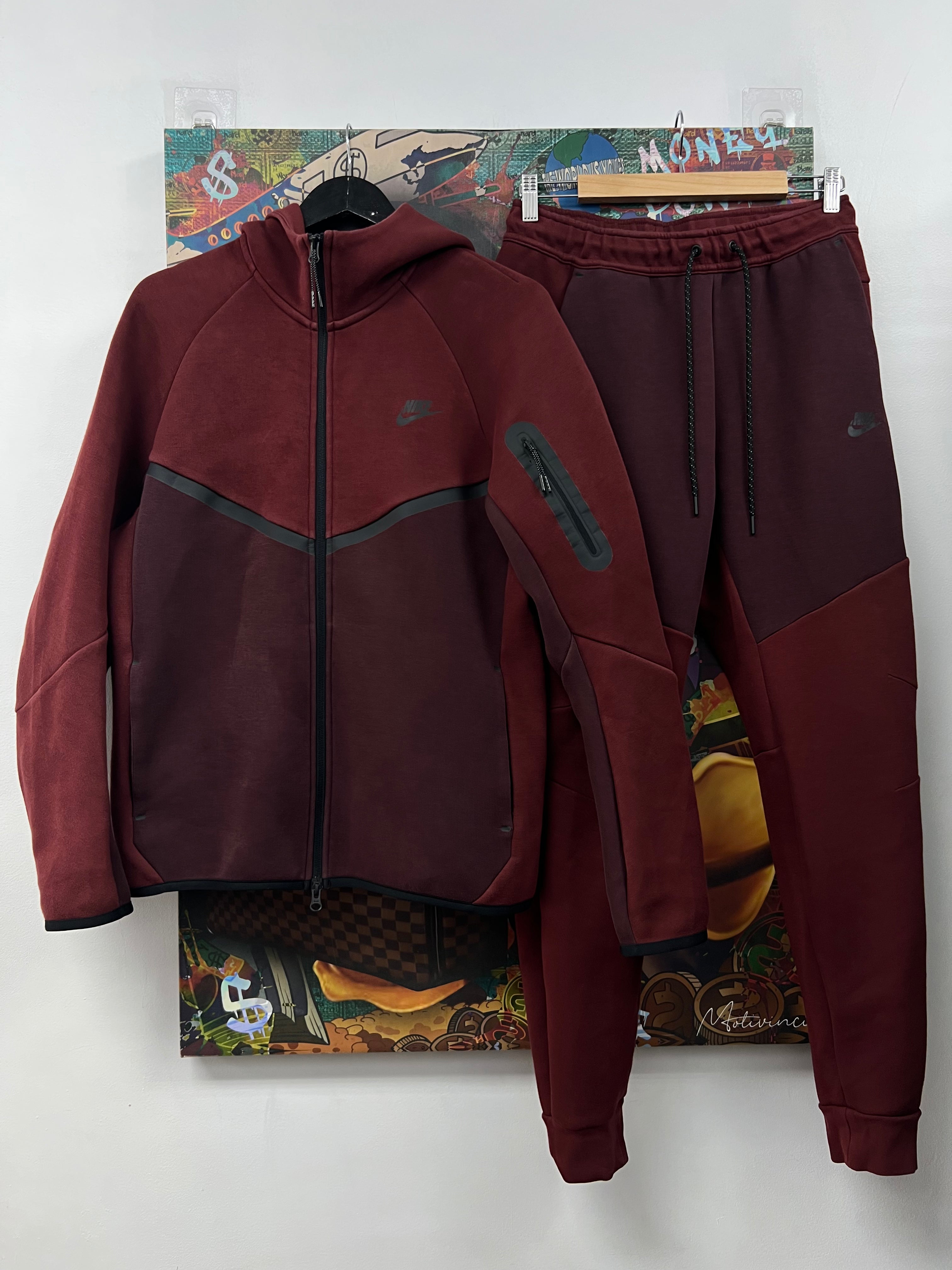Nike Burgundy Tech Sweatsuit