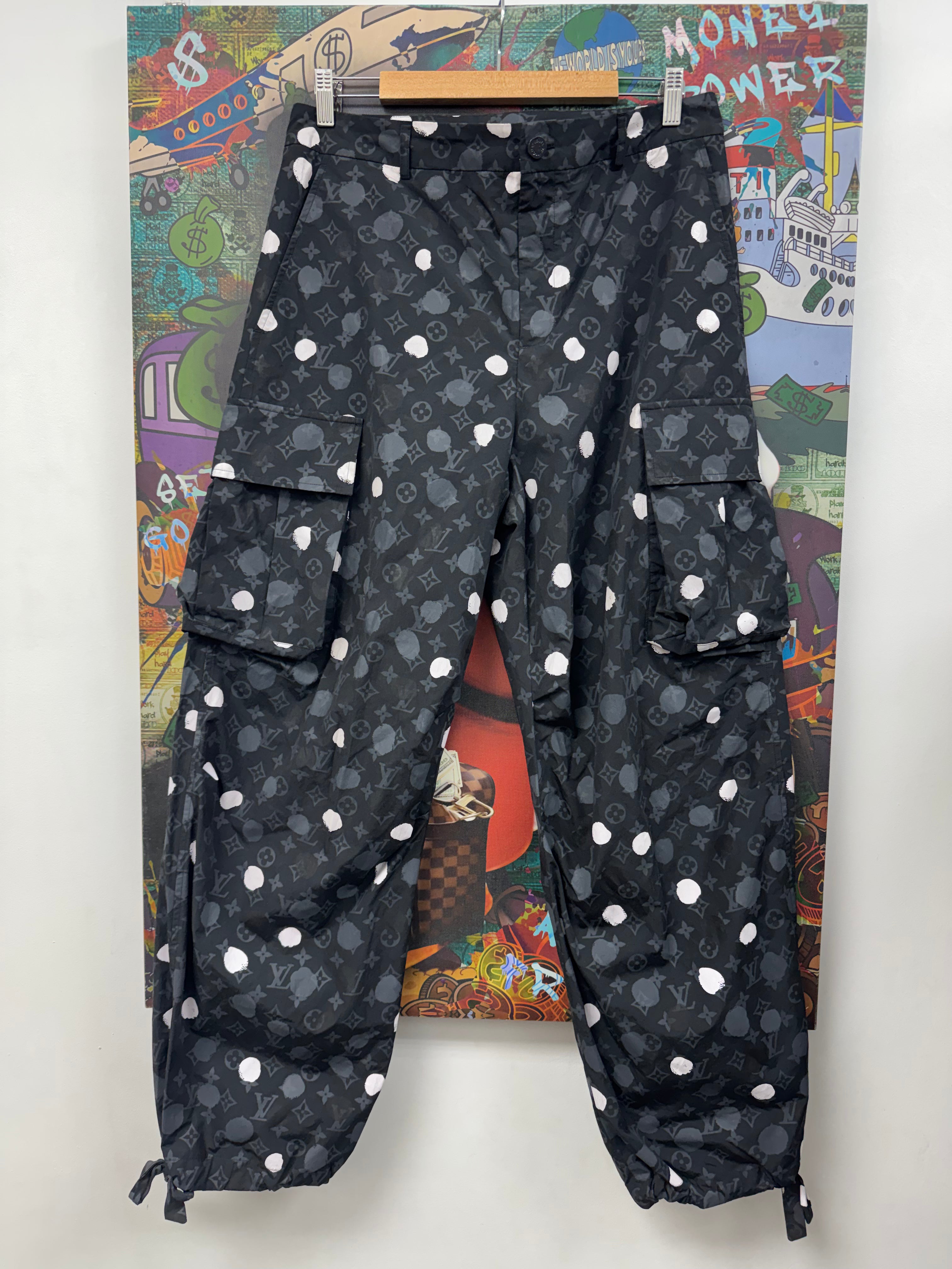 Louis Vuitton Black Yayoi Kusama Polka Dot Cargo Pants