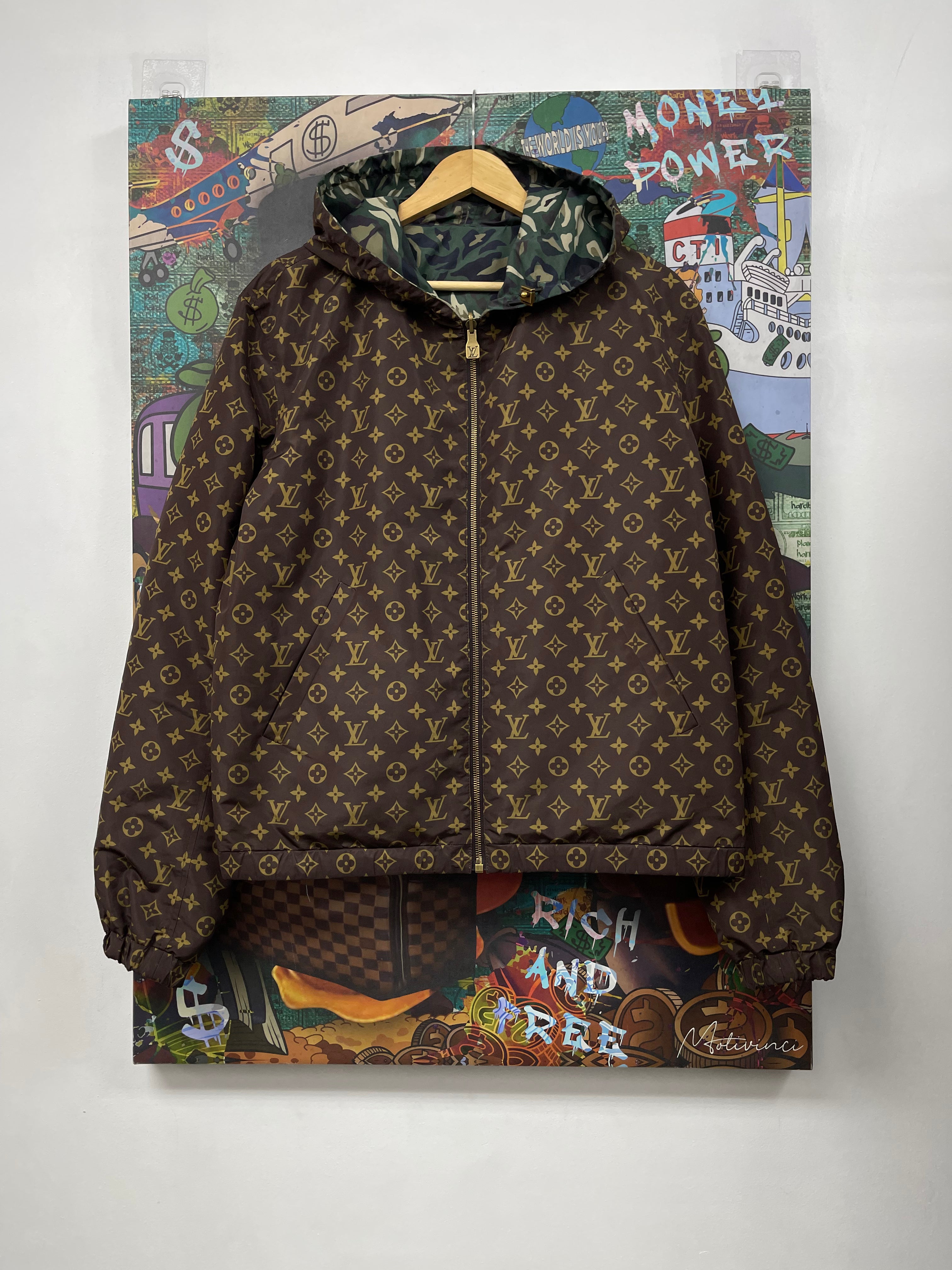 Louis Vuitton Brown Monogram Camo Reversible Windbreaker Jacket