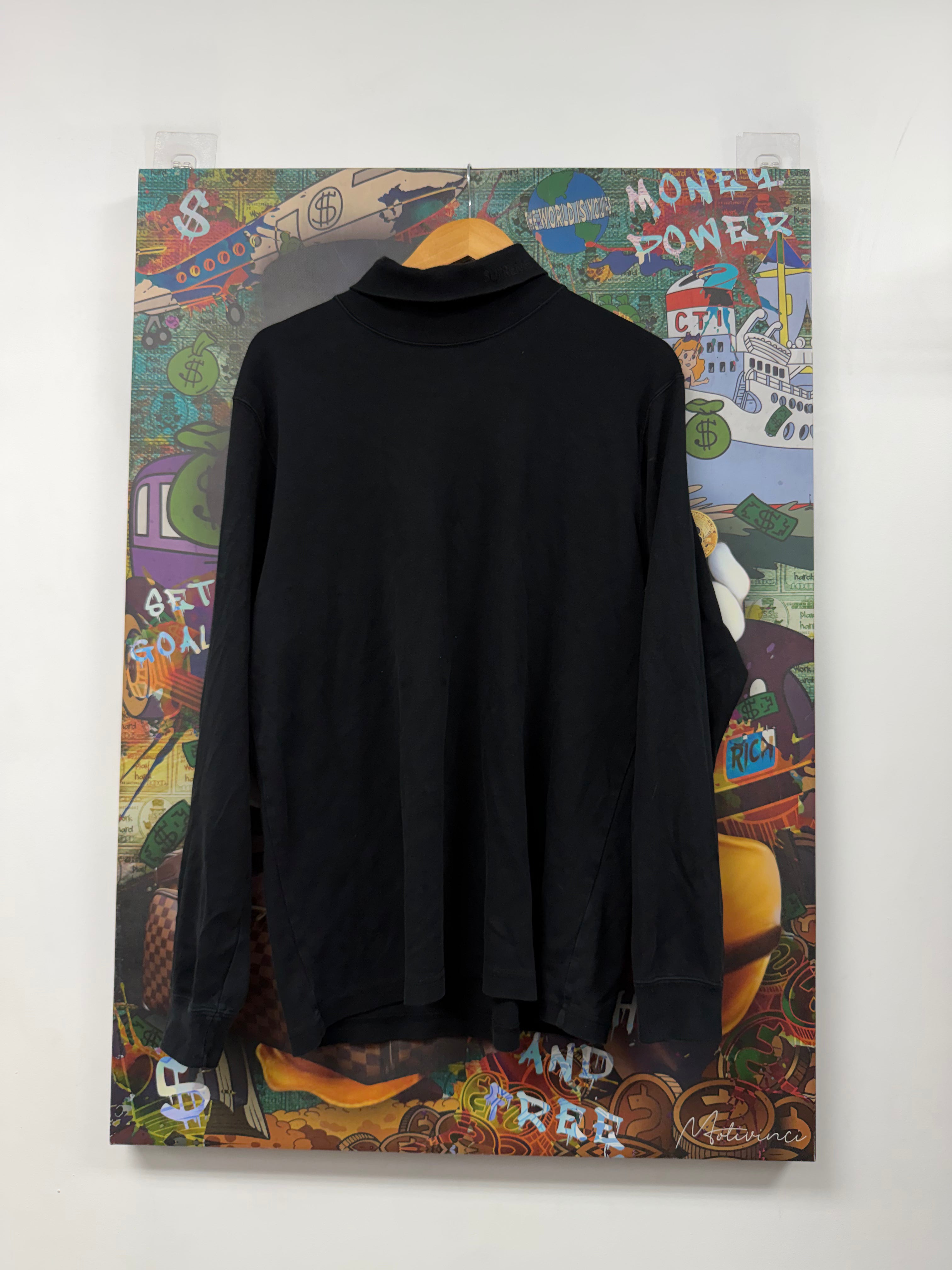 Supreme Black Turtle Neck LS Tee