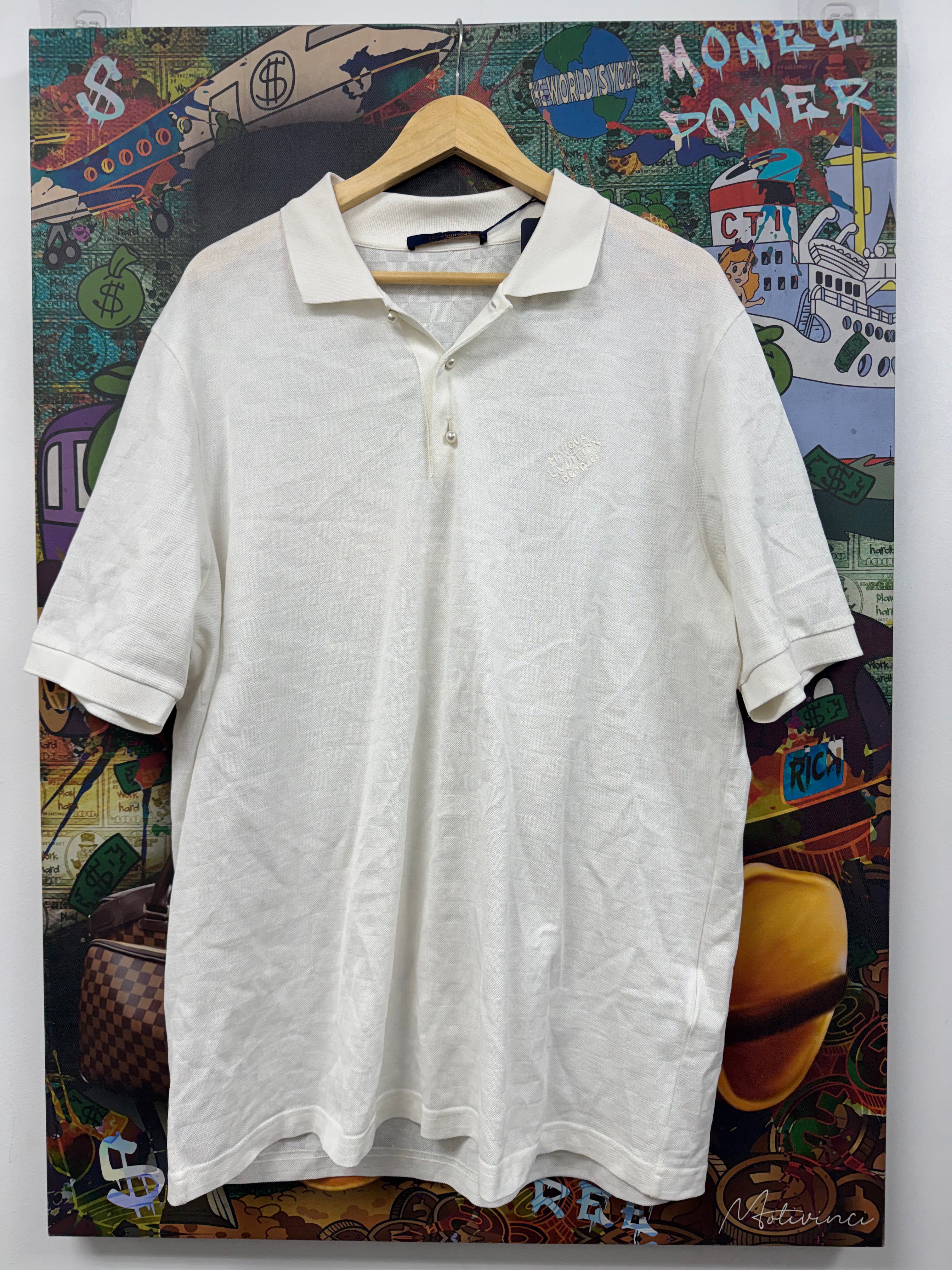 Louis Vuitton White Damier Marque Pearl (5L) Polo