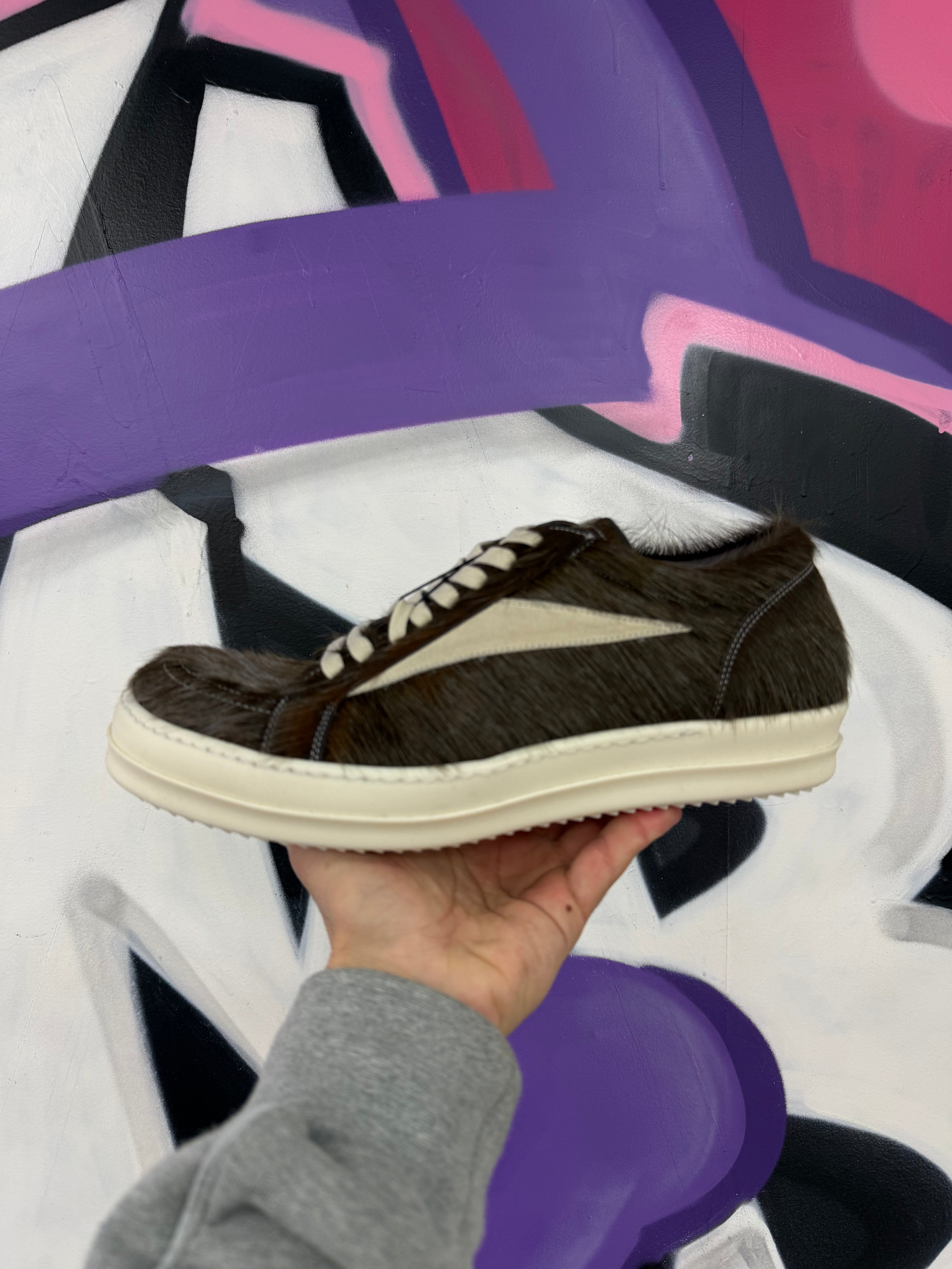 Rick Owens Vintage Low Calf Hair Sneakers