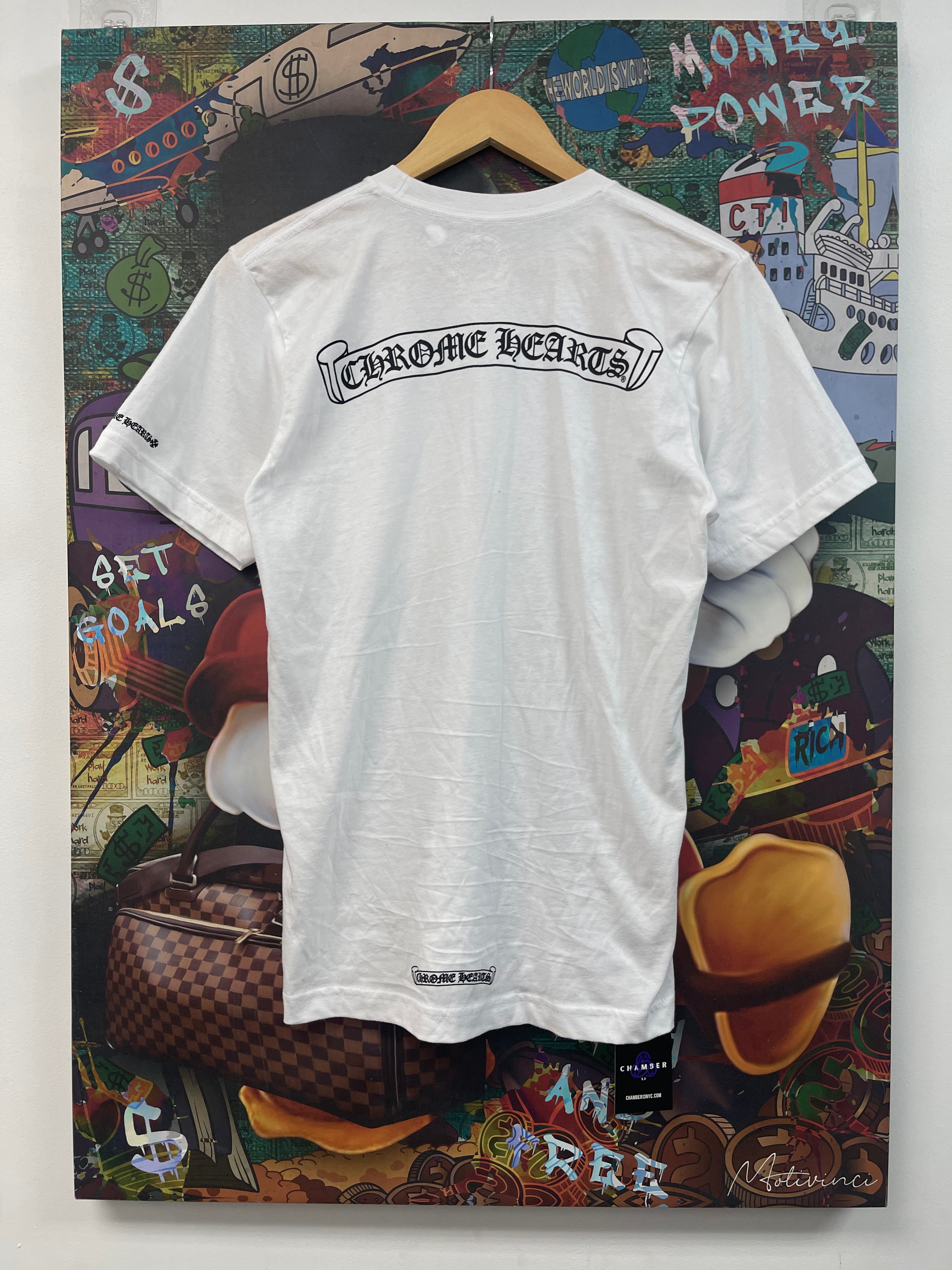 Chrome Hearts White Scroll Logo Tee