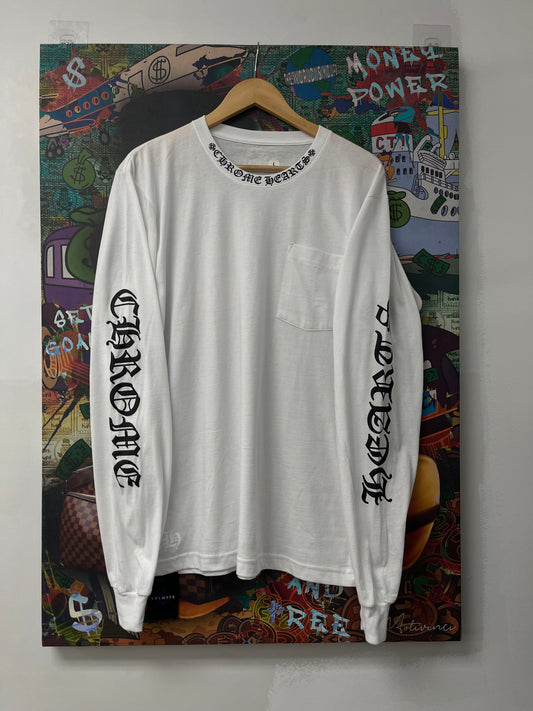 Chrome Hearts Neck Logo LS White New Large
