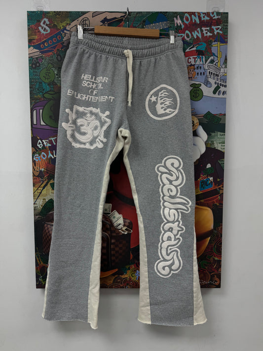 Hellstar Flare Sweats Grey Cream Used Small N/A