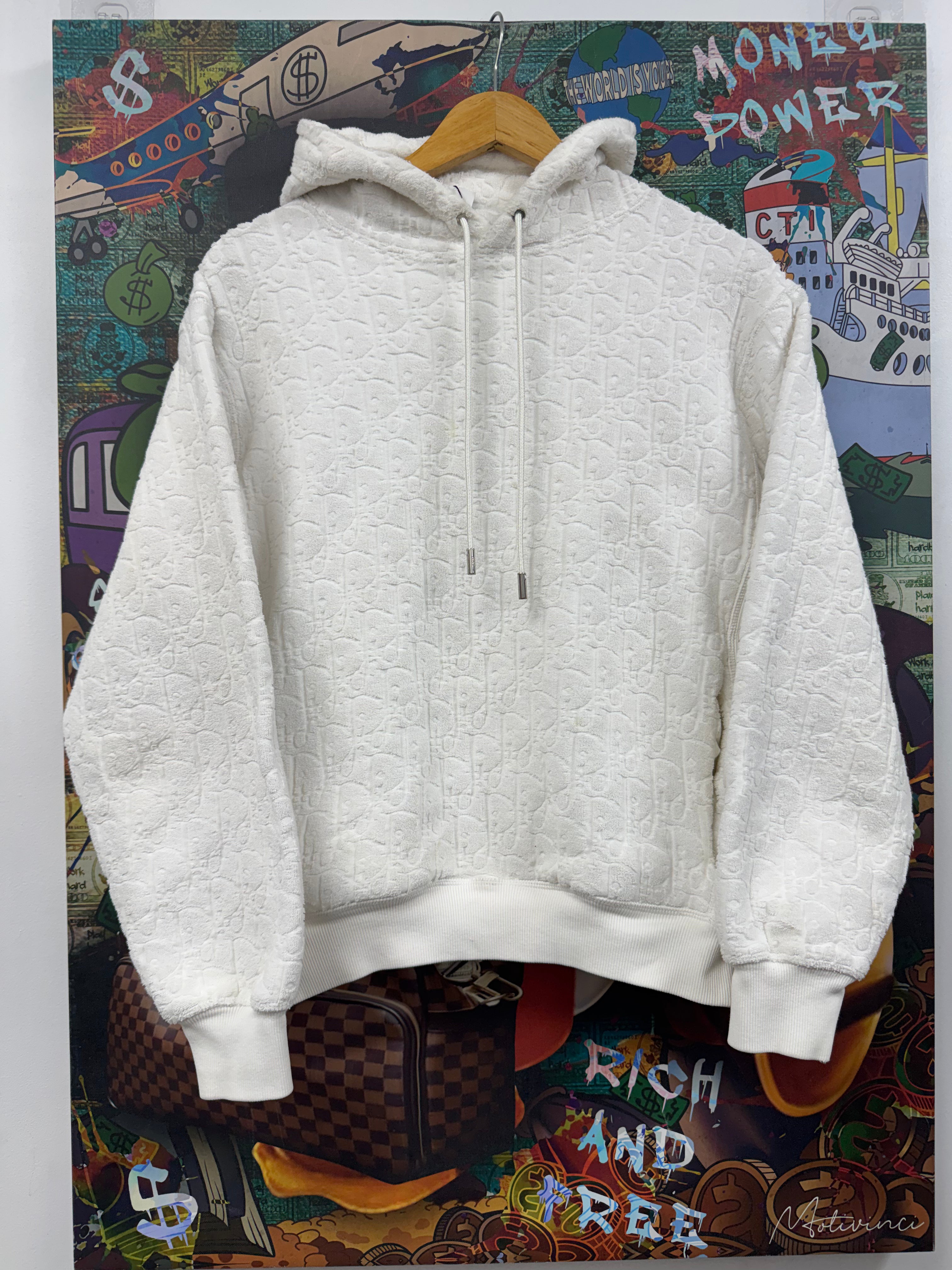 Dior White Towel Hoodie