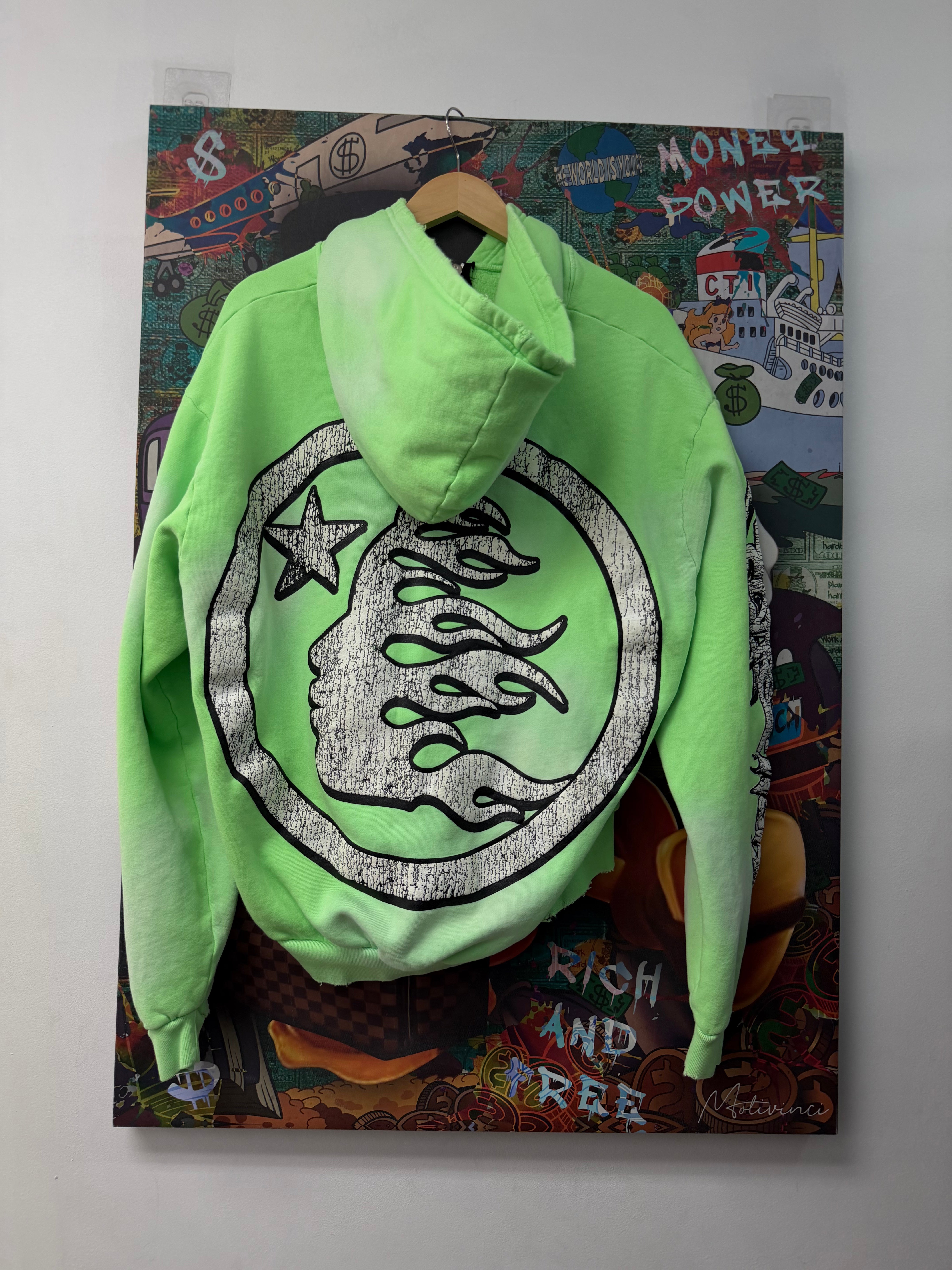 Hellstar Green Graffiti Zip Up Hoodie