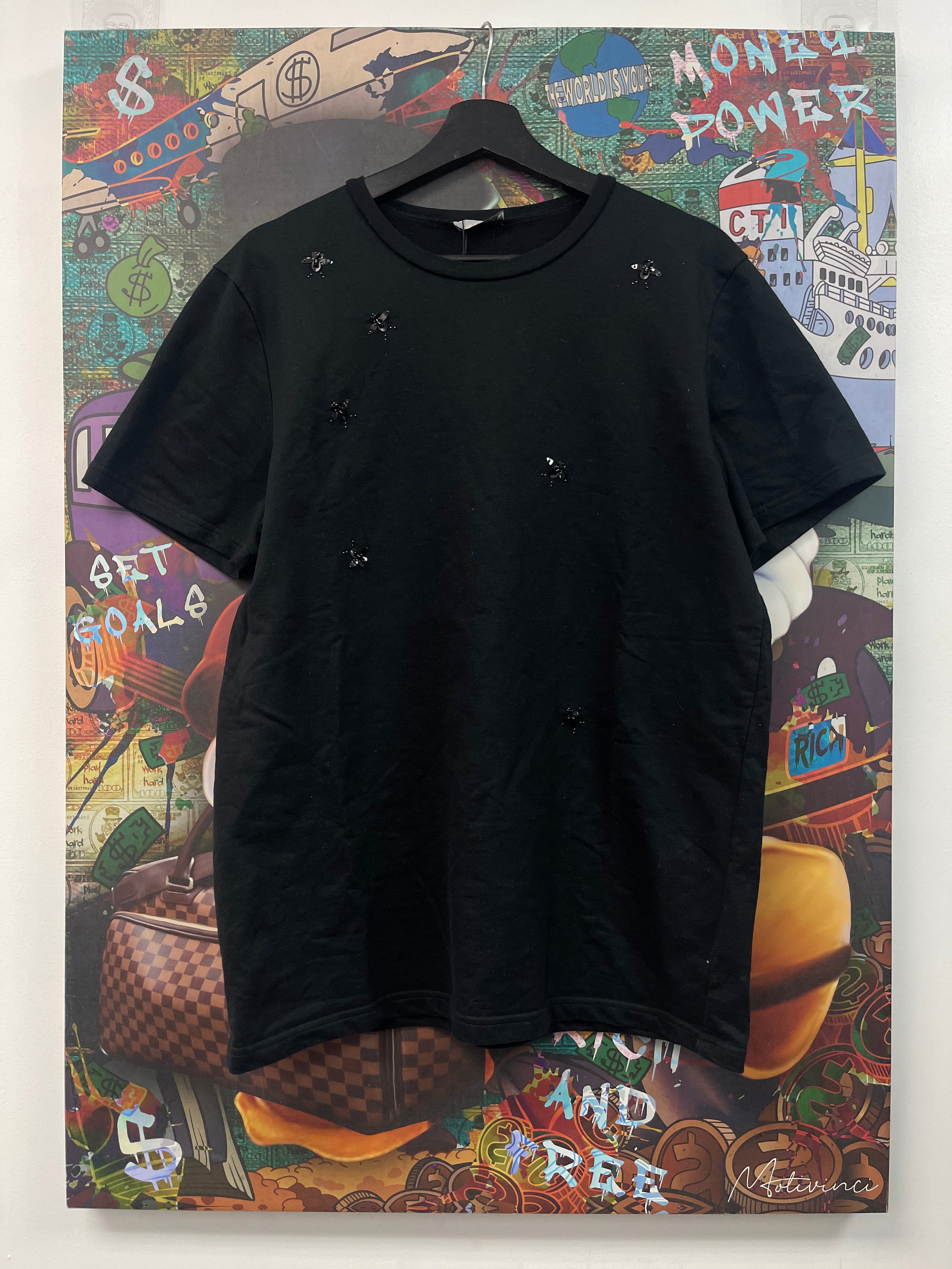 Dior Black Crystal Bee Tee