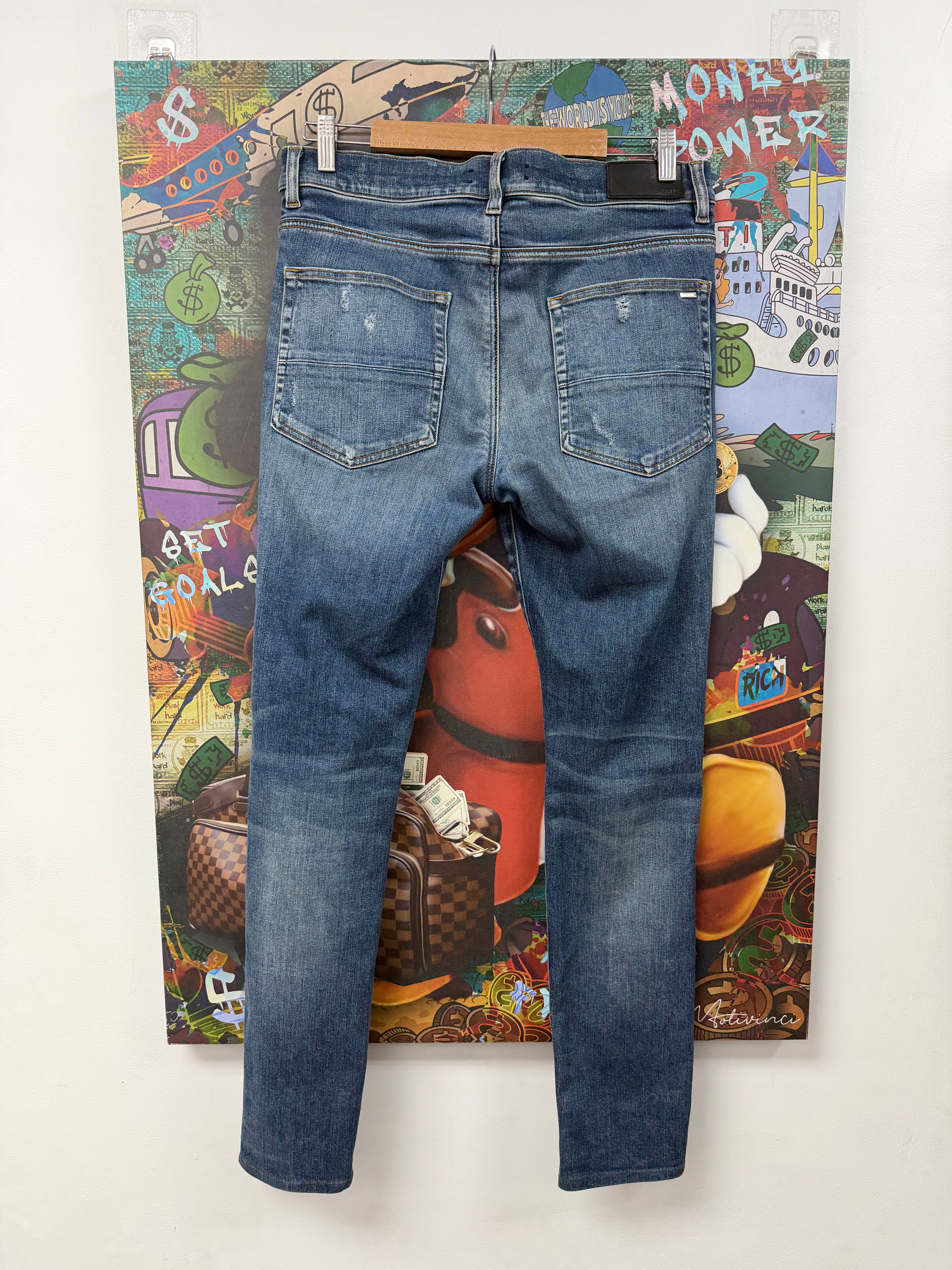 Amiri Deep Classic Plain Thrasher Jeans