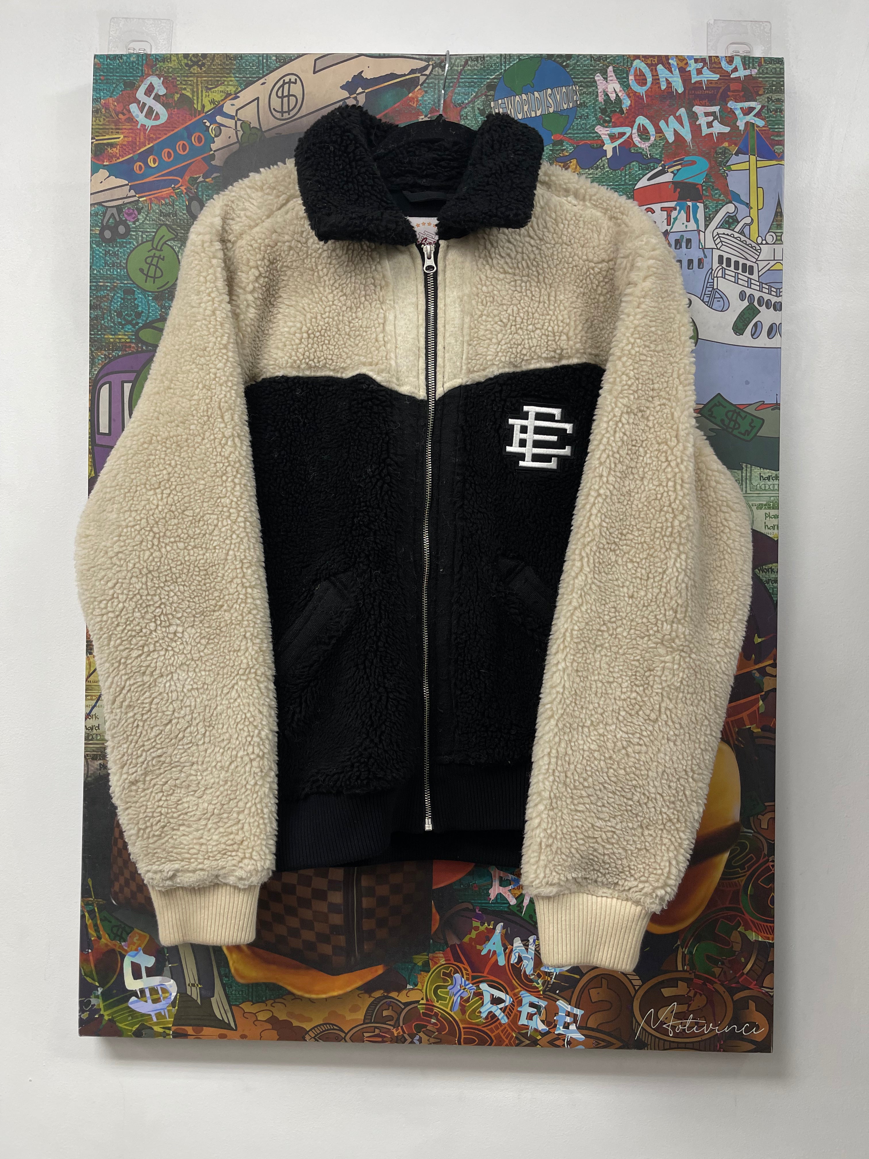 Eric Emanuel Black Cream Sherpa Fleece