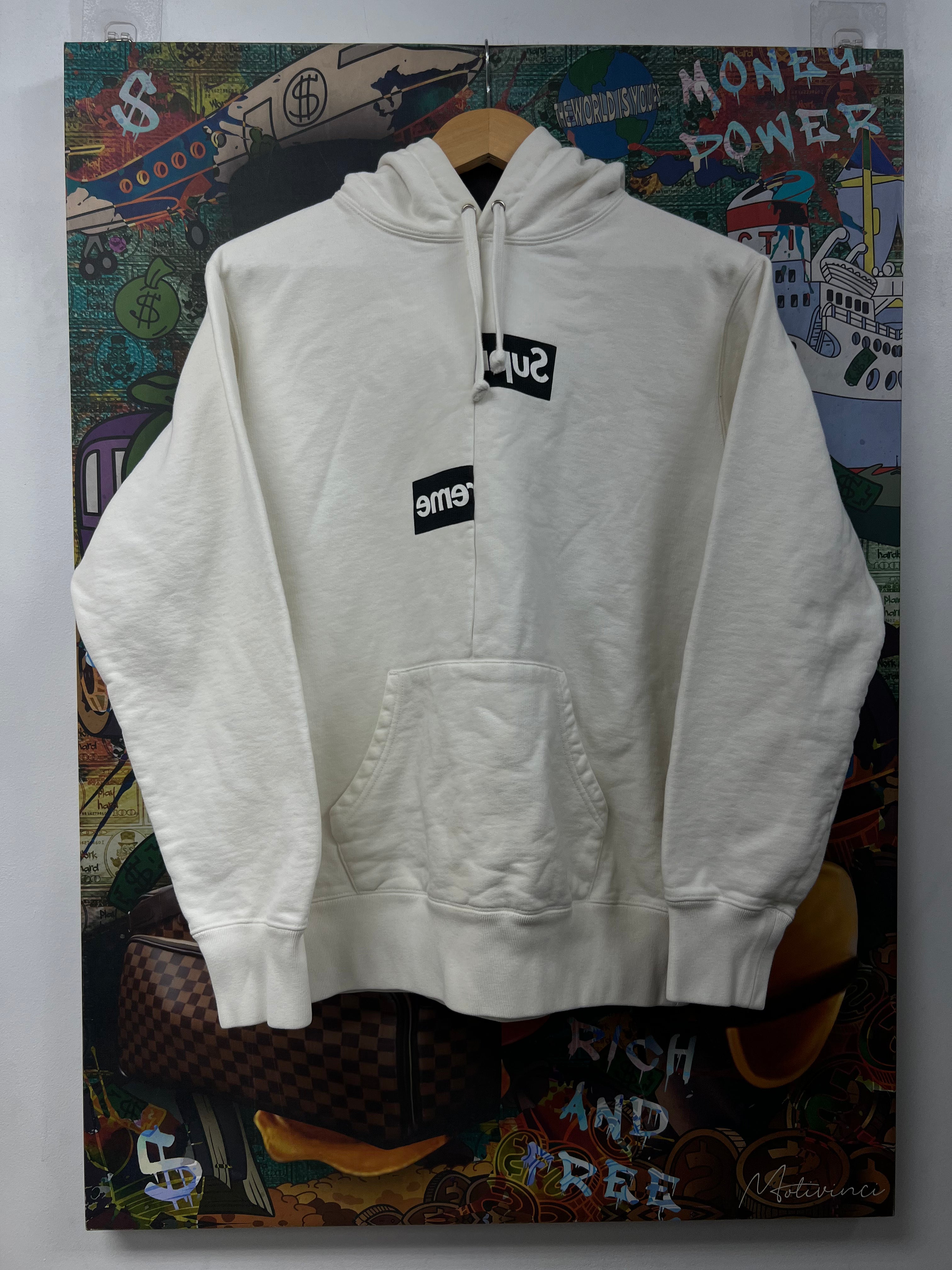 Supreme White CDG Hoodie