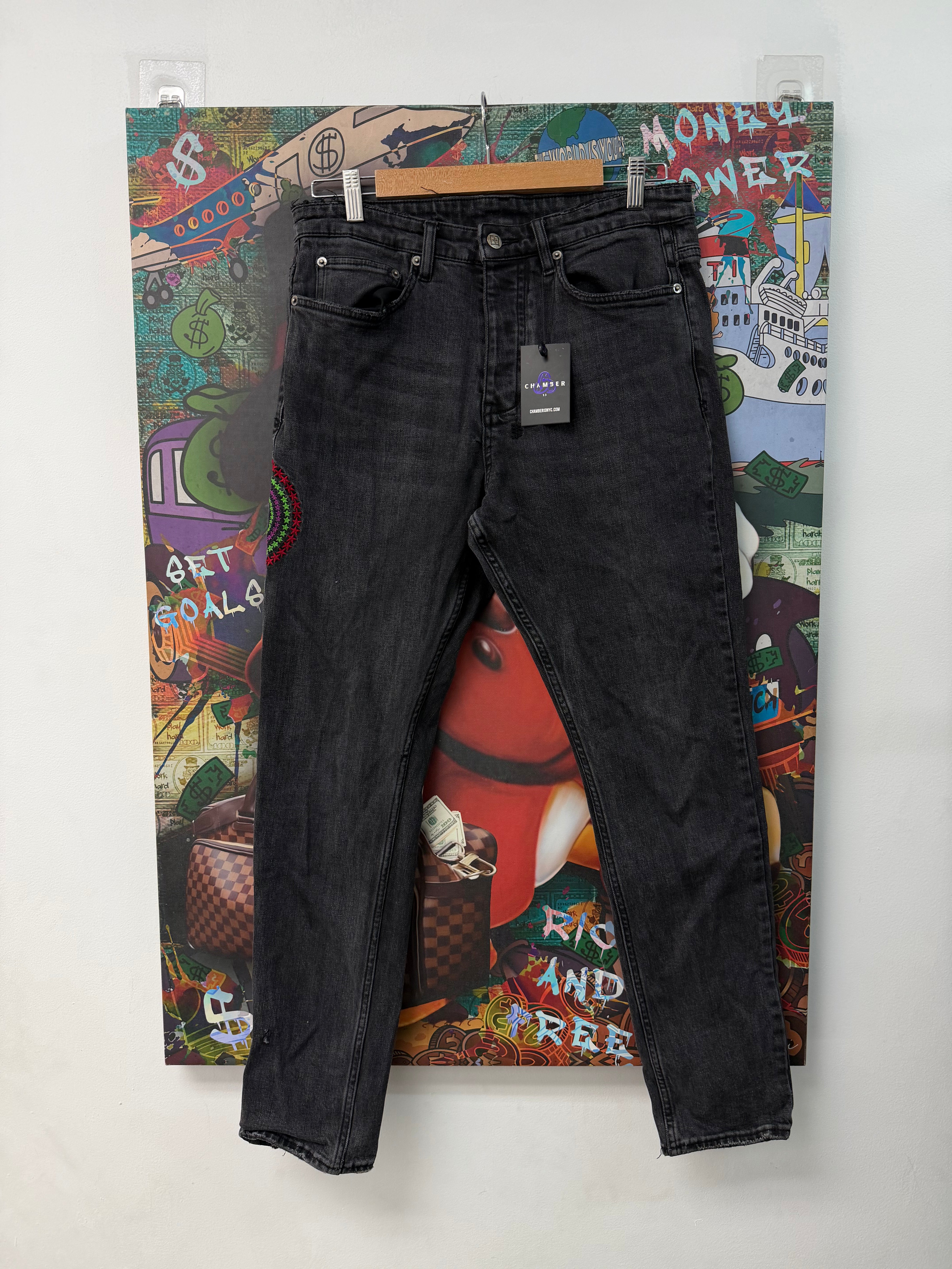 Ksubi Black Wash Multi Embroidered K Jeans