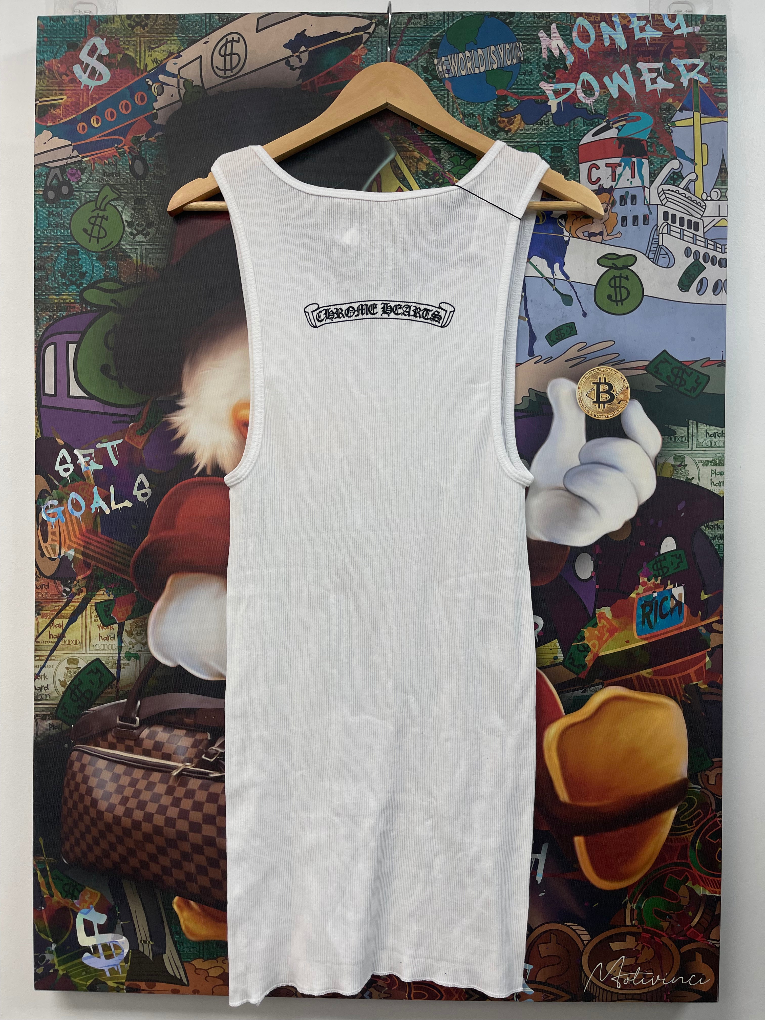 Chrome Hearts White Scroll Logo Tank Top