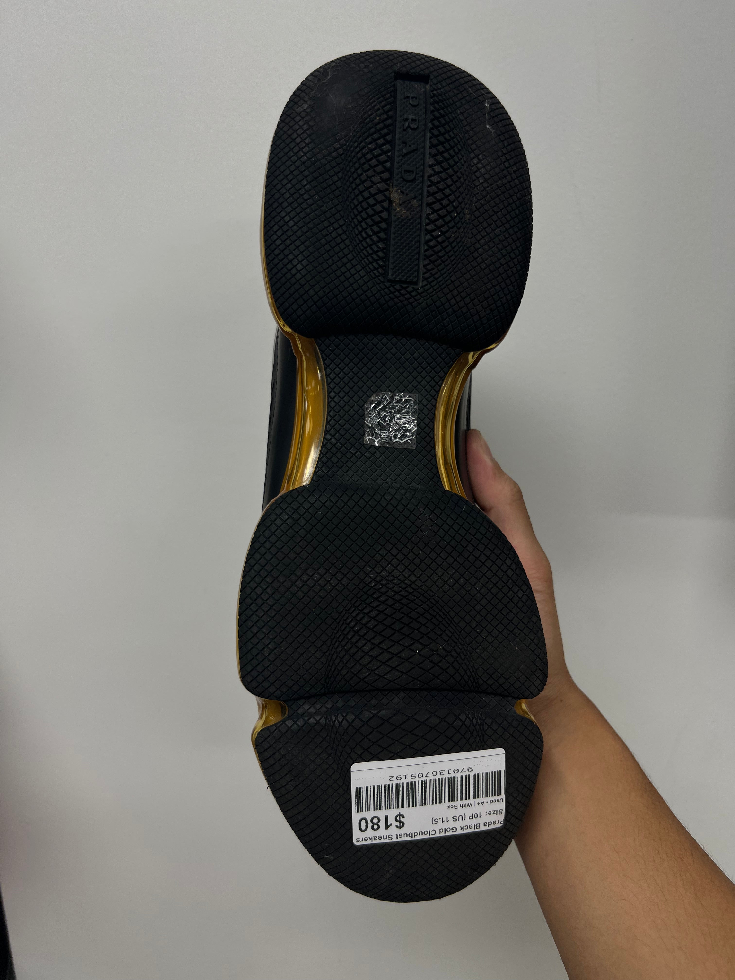Prada Black Gold Cloudbust Sneakers