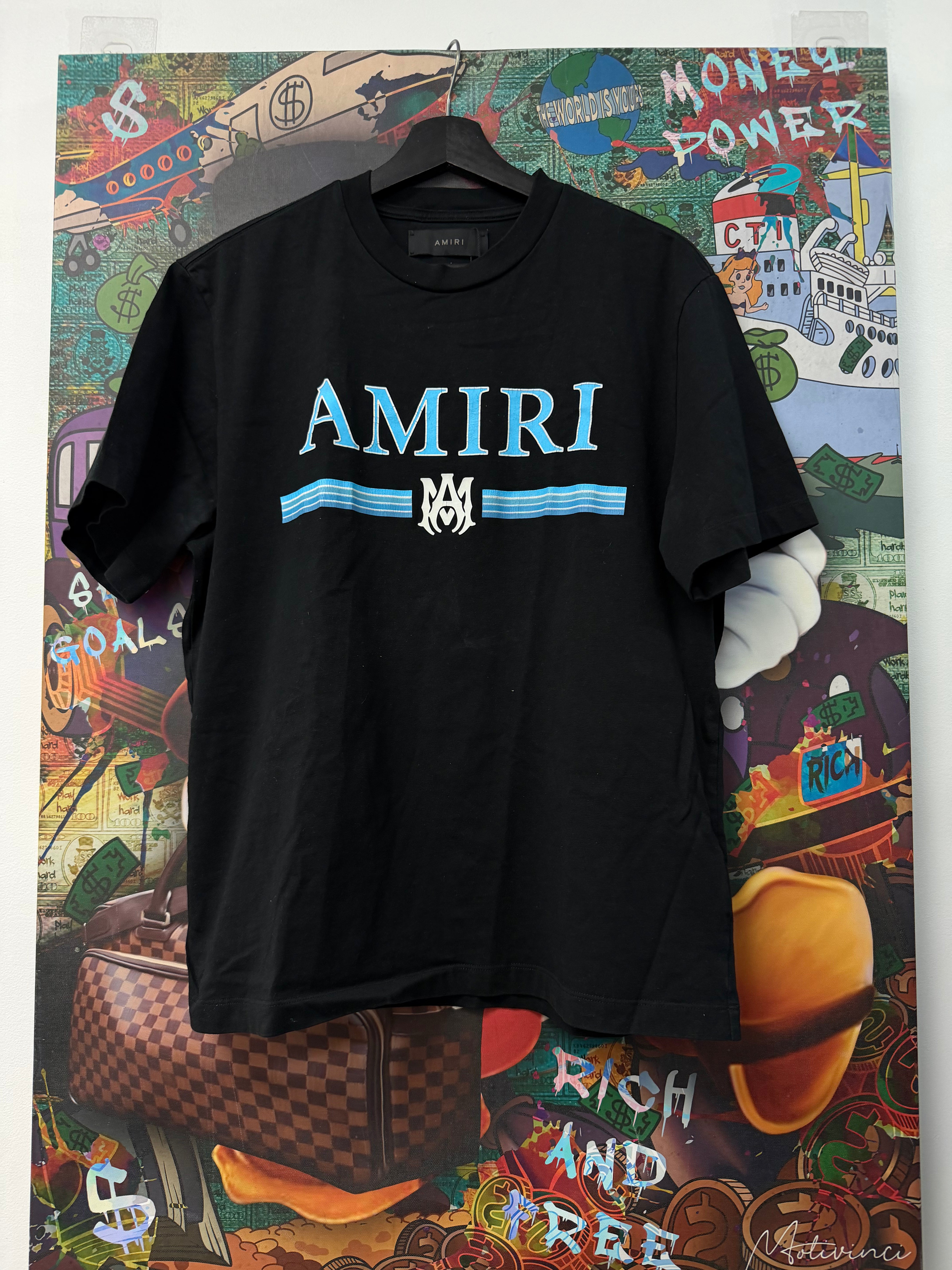 Amiri Black UNC MA Logo Tee