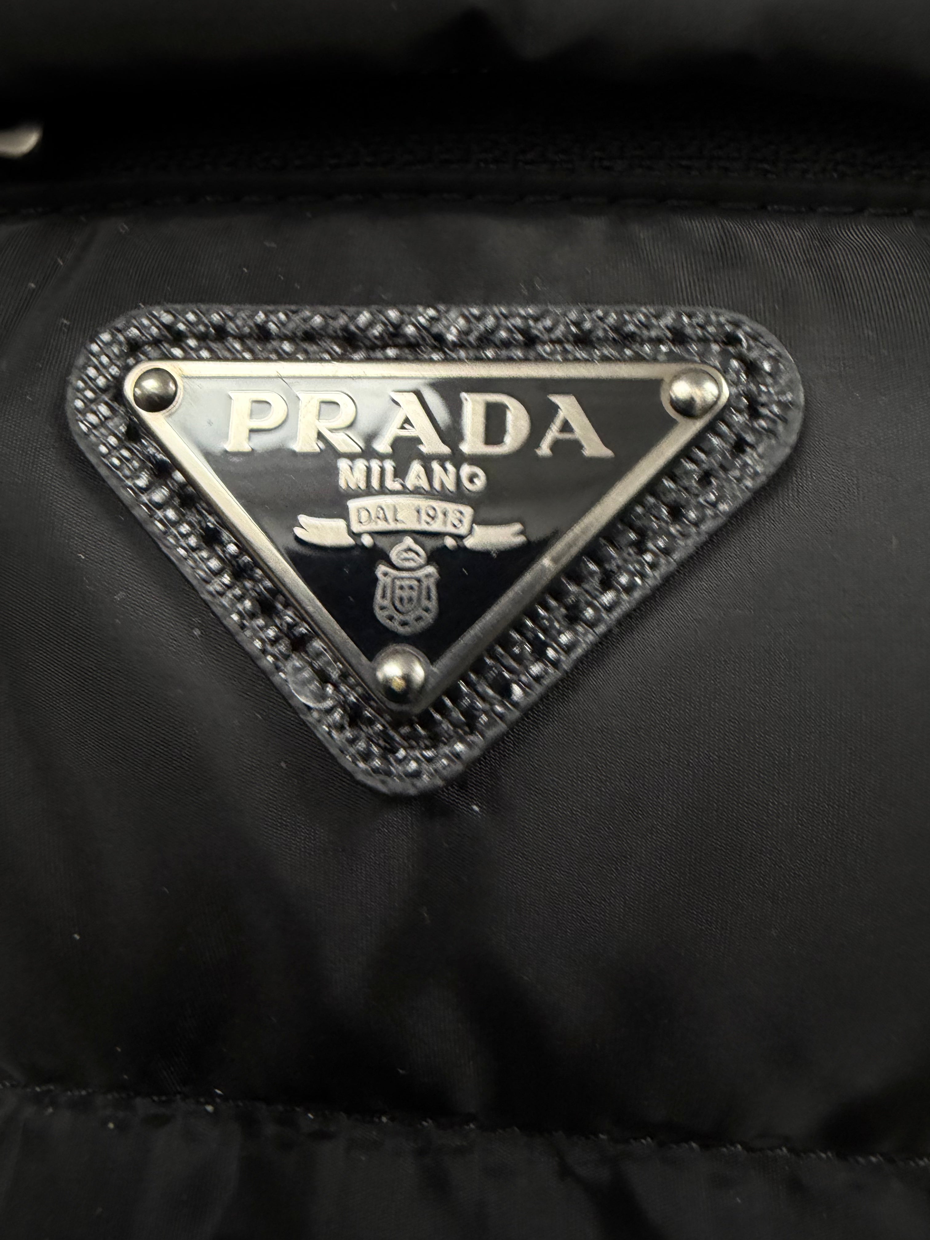 Prada Black Re-Nylon Plaque Puffer Vest