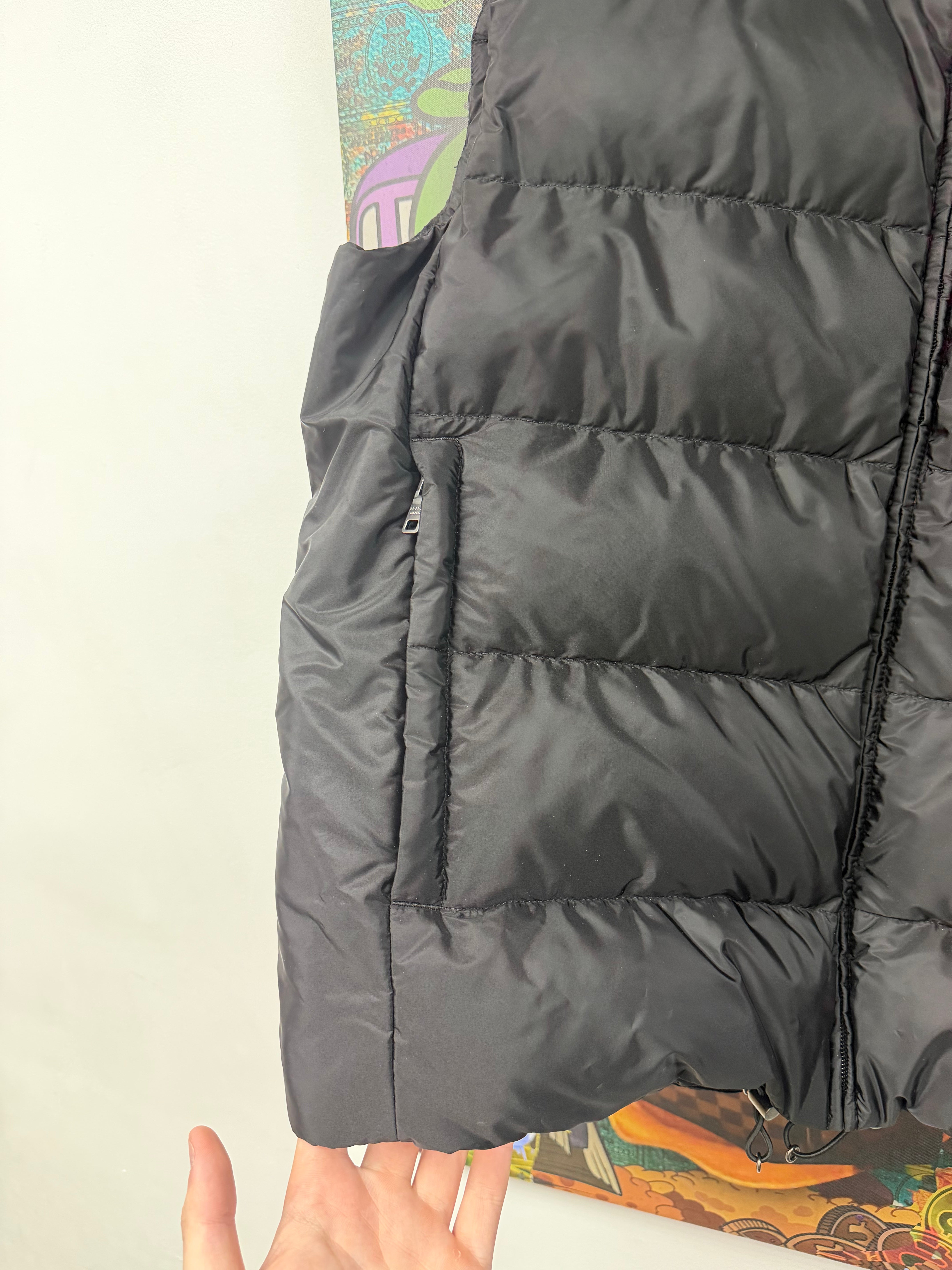 Prada Black Re-Nylon Plaque Puffer Vest