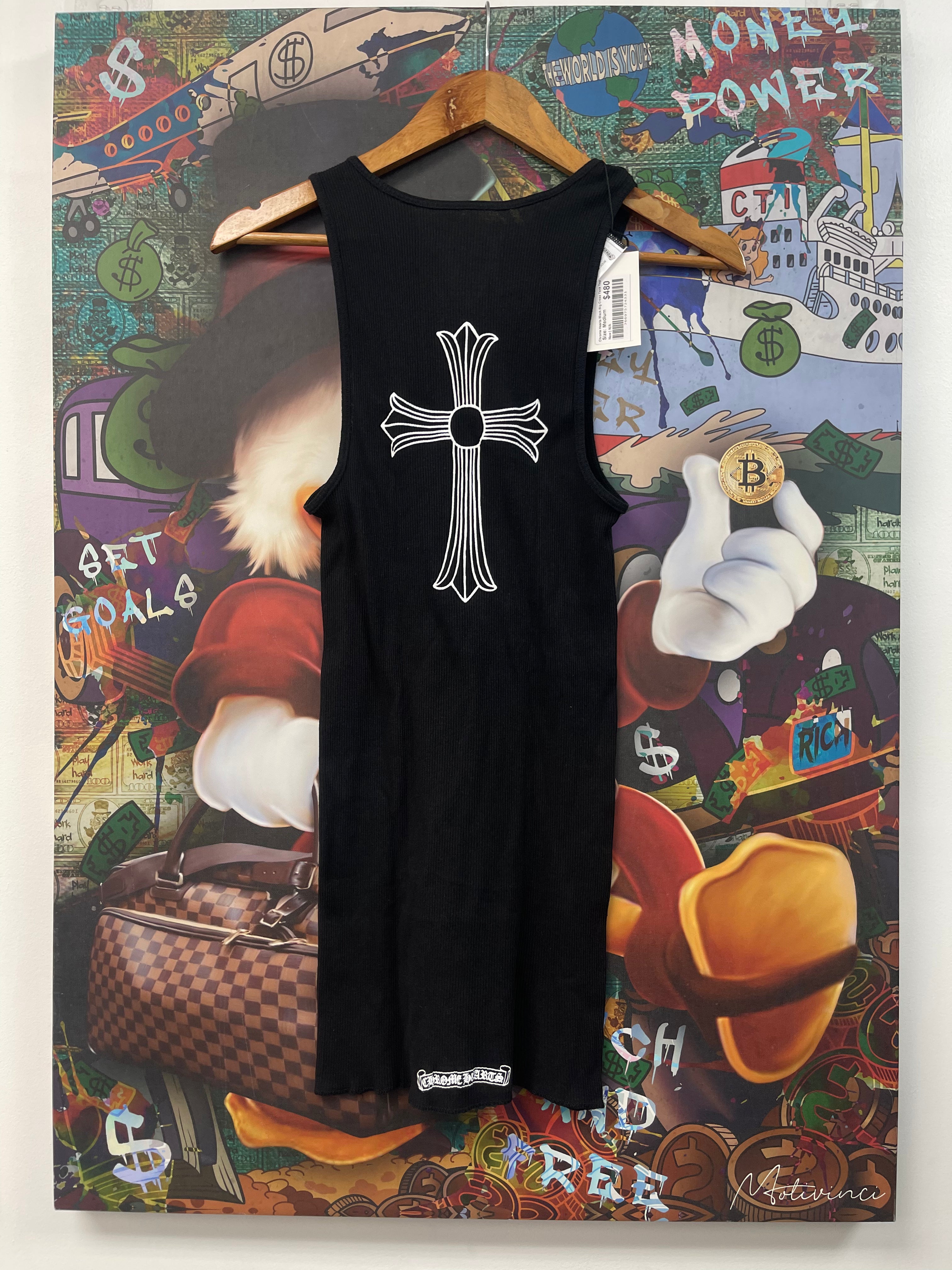 Chrome Hearts Black Big Cross Tank Top