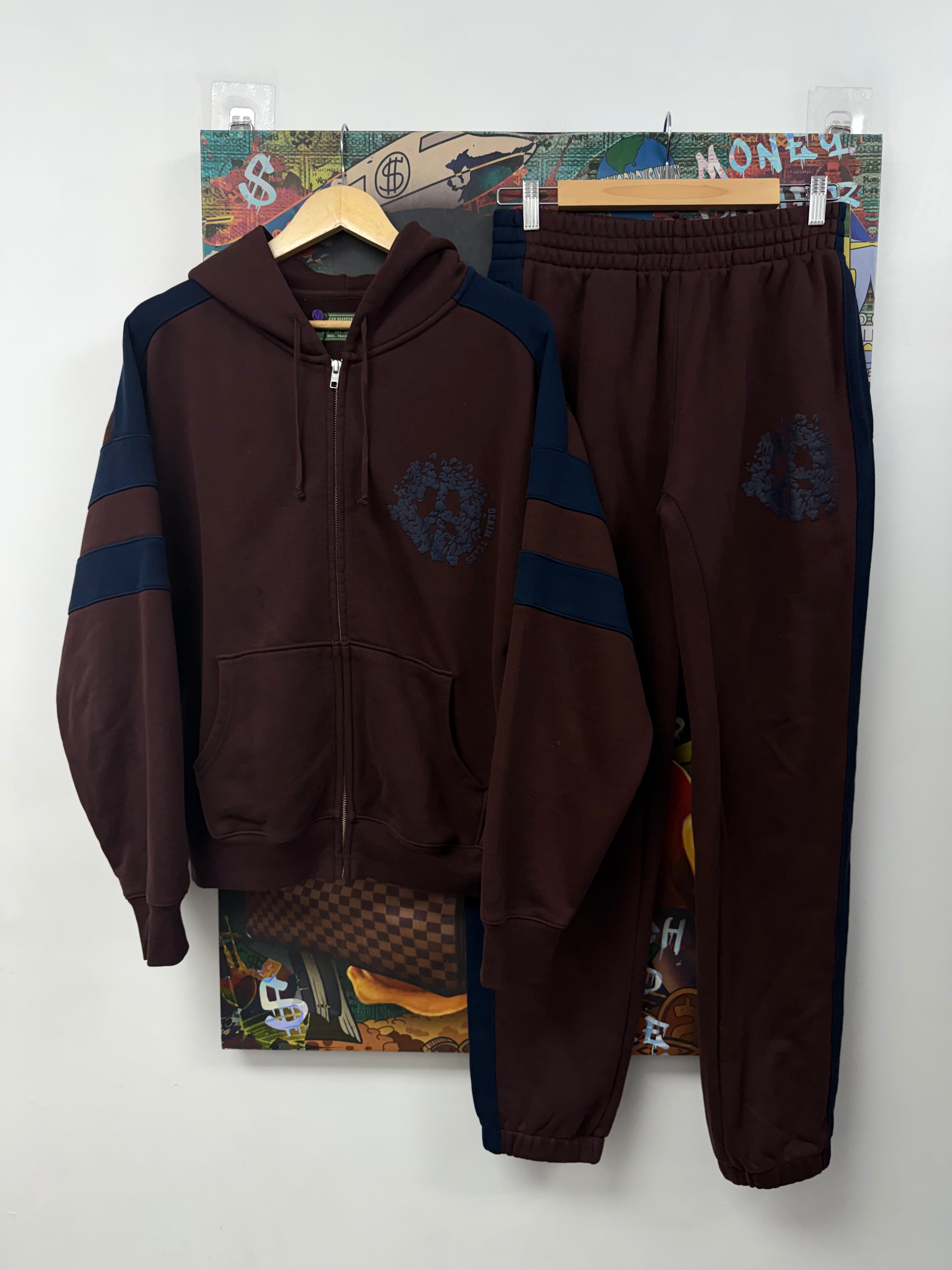 Denim Tears Navy Brown Sweatsuit