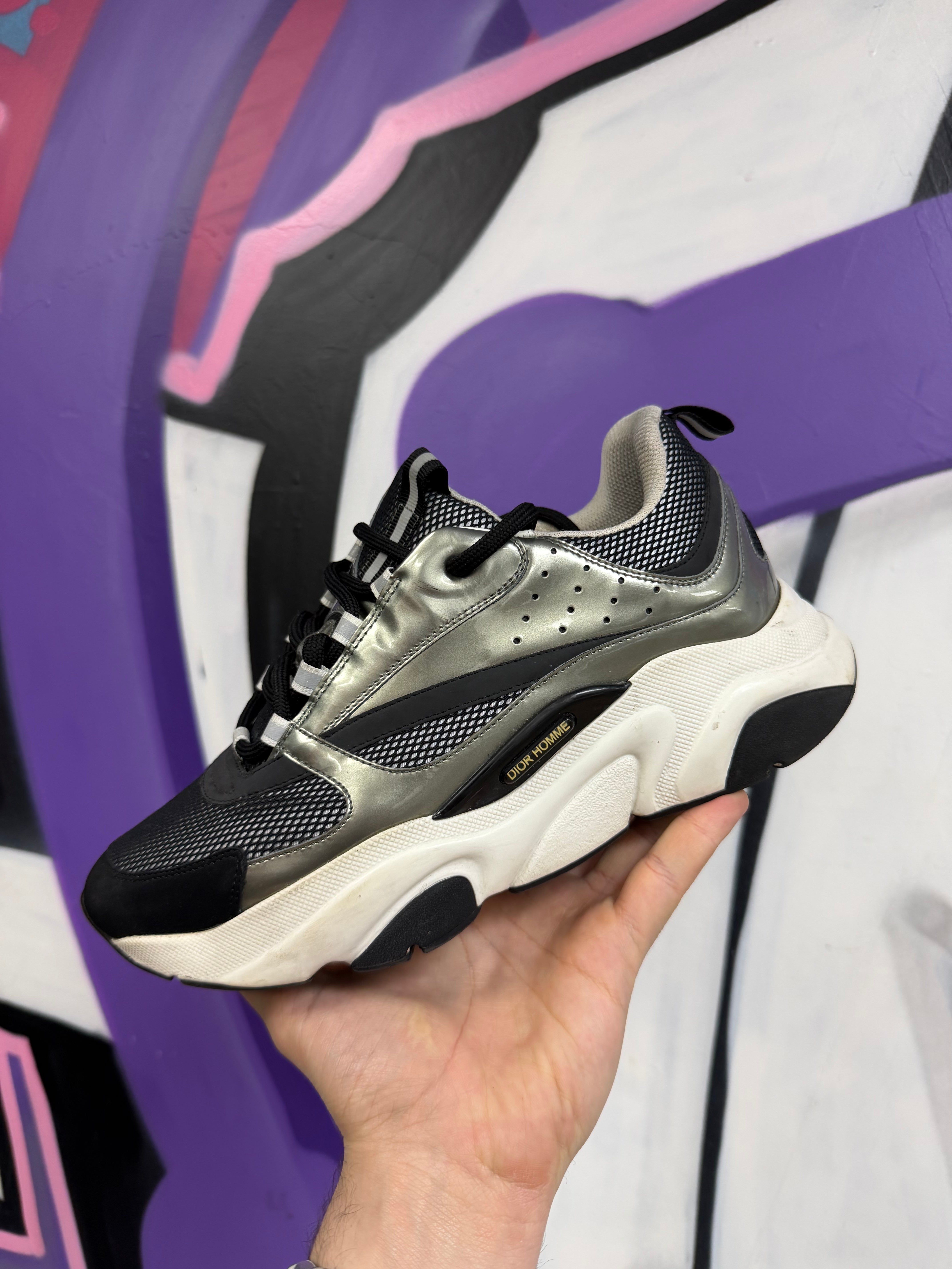 Dior B22 Silver White Sneakers