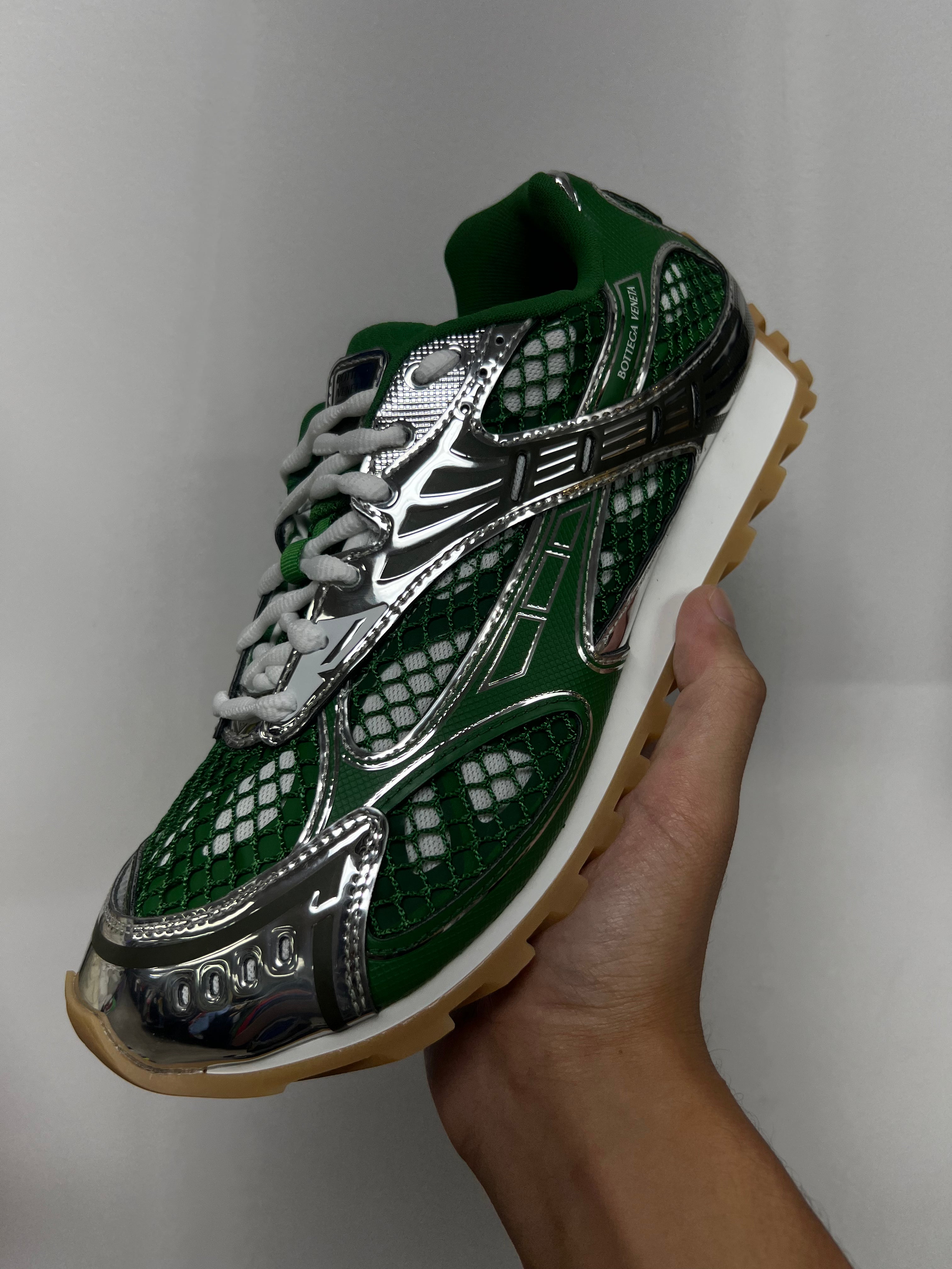 Bottega Veneta Bark Green Shamrock Orbits Sneakers
