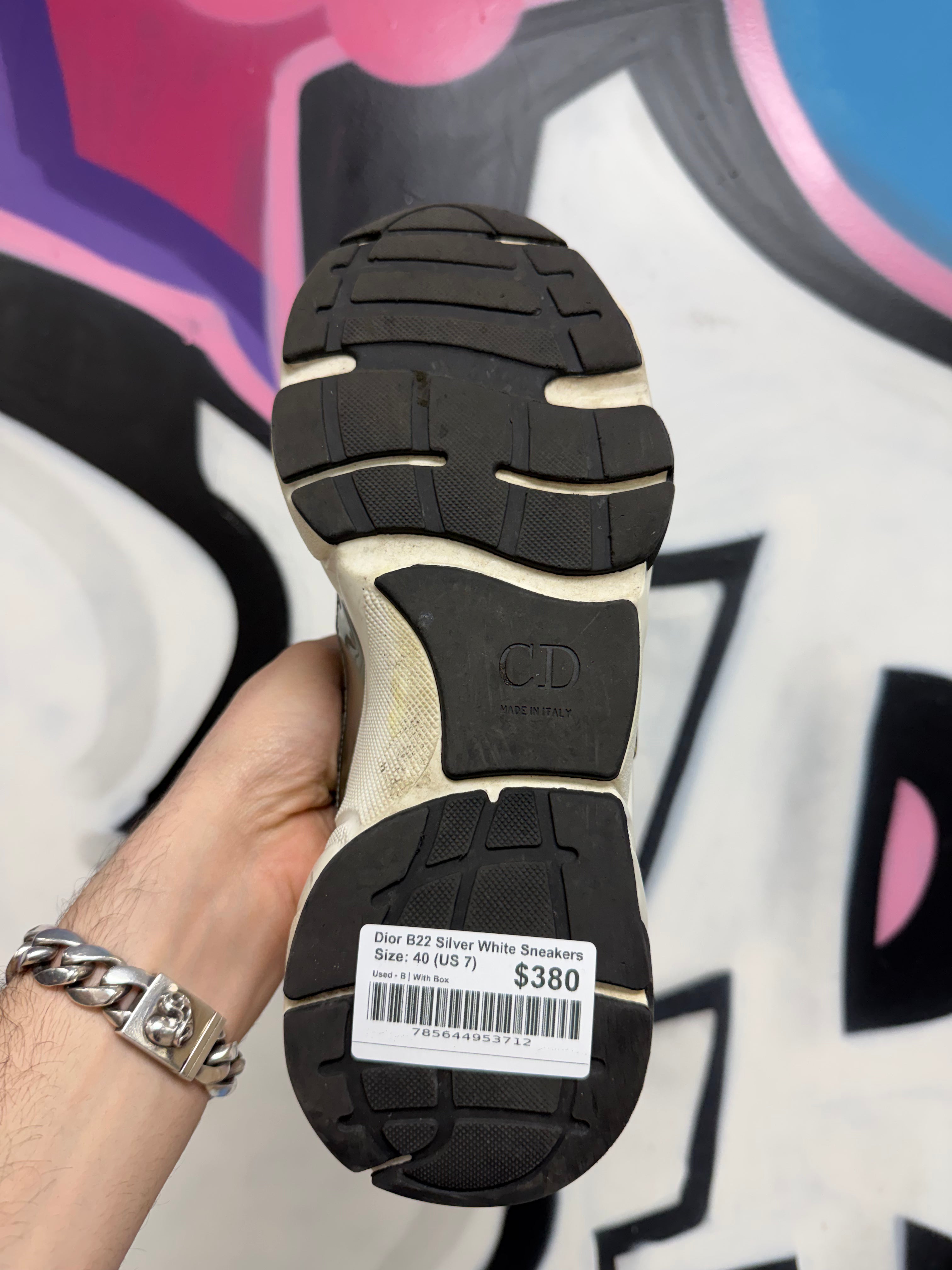 Dior B22 Silver White Sneakers