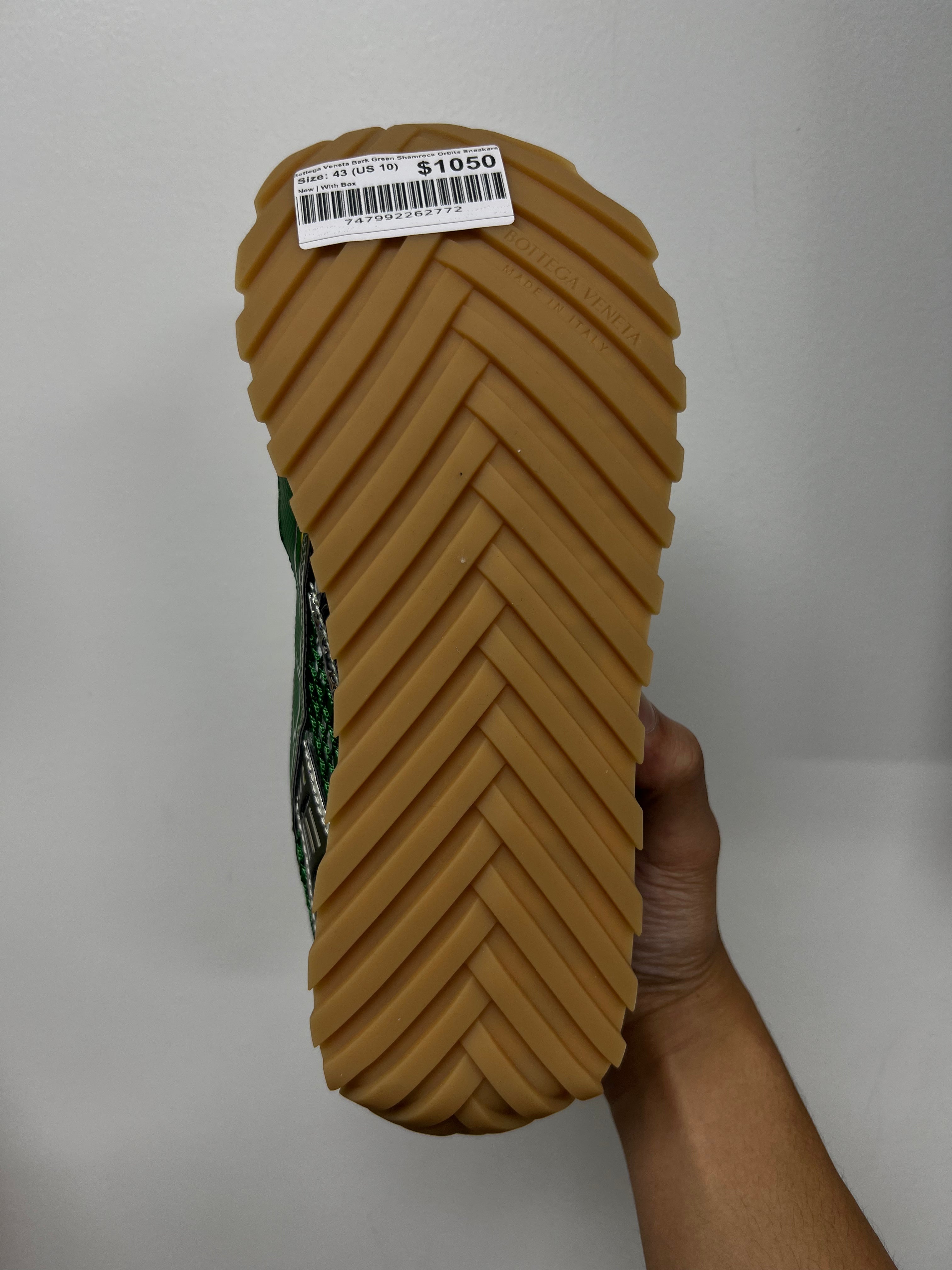 Bottega Veneta Bark Green Shamrock Orbits Sneakers