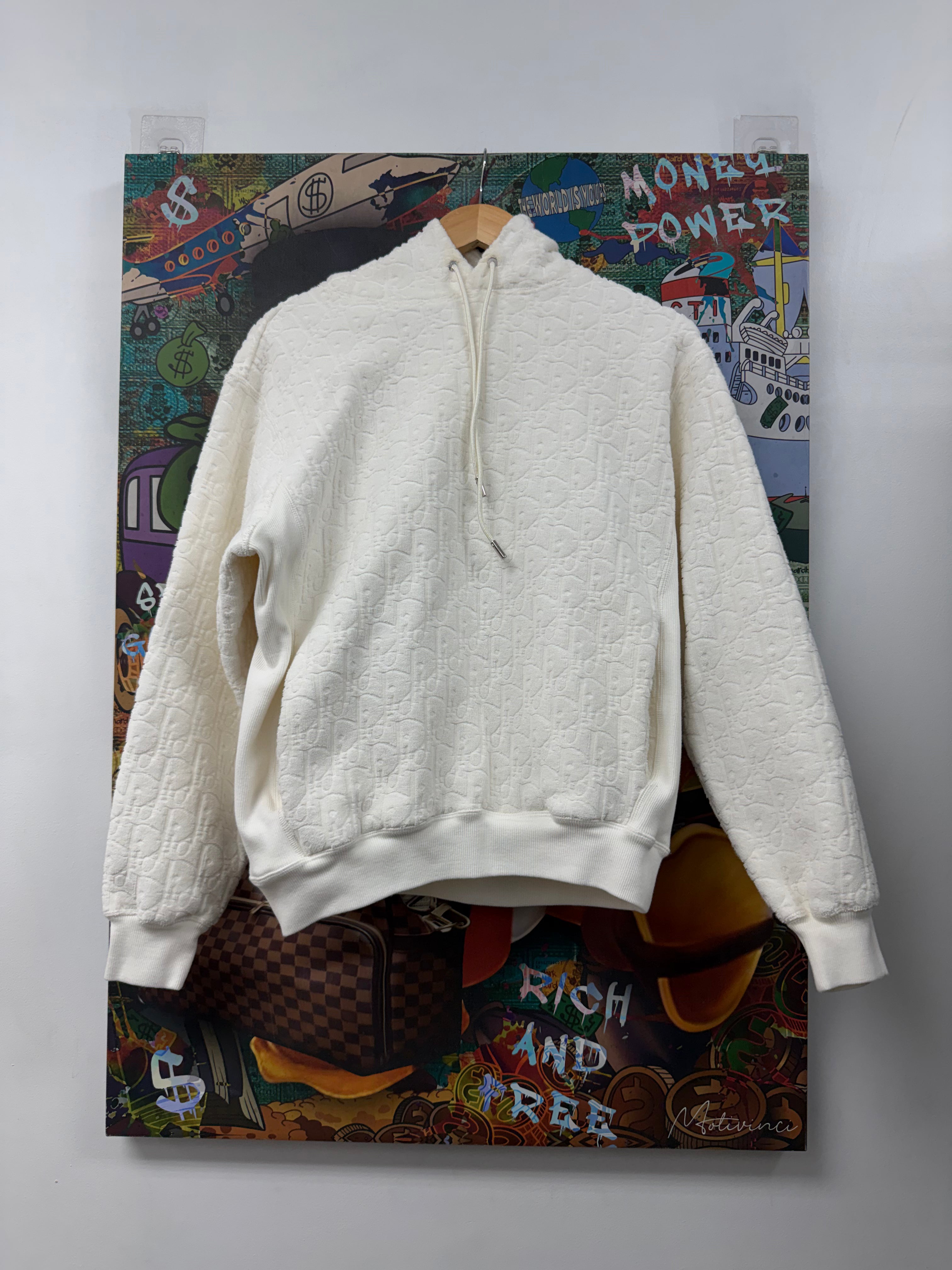 Dior White Towel Hoodie