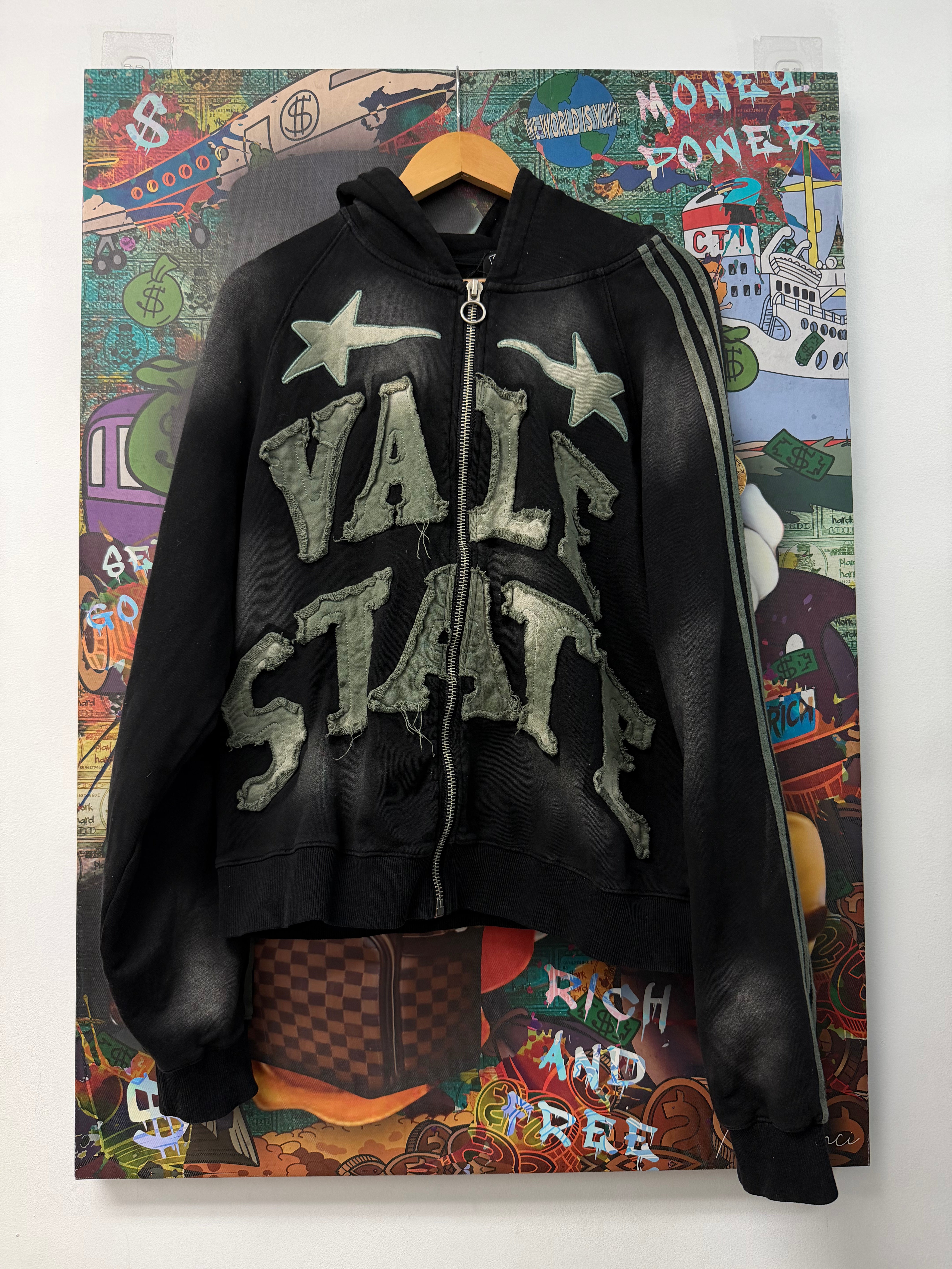 Vale Black Olive State Zip Up Hoodie