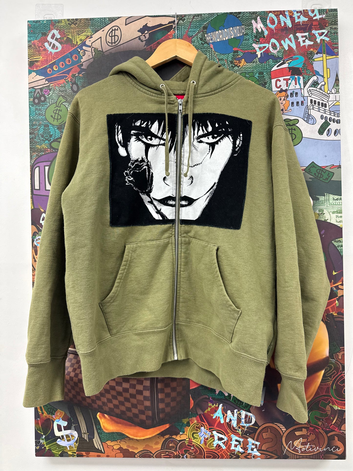 Supreme The Crow Zip Up Olive Used Small N/A