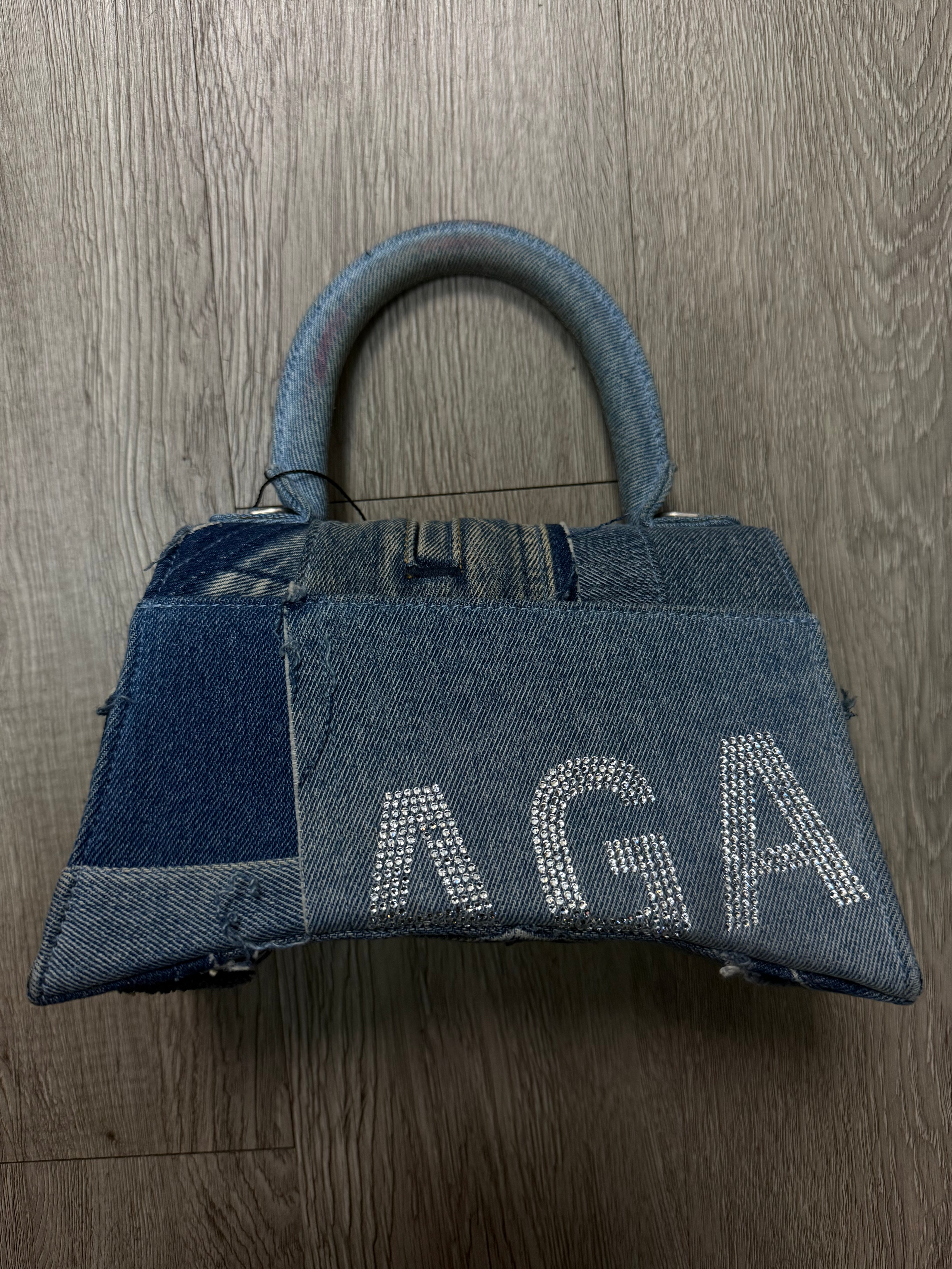 Balenciaga Denim Patchwork Hourglass Bag