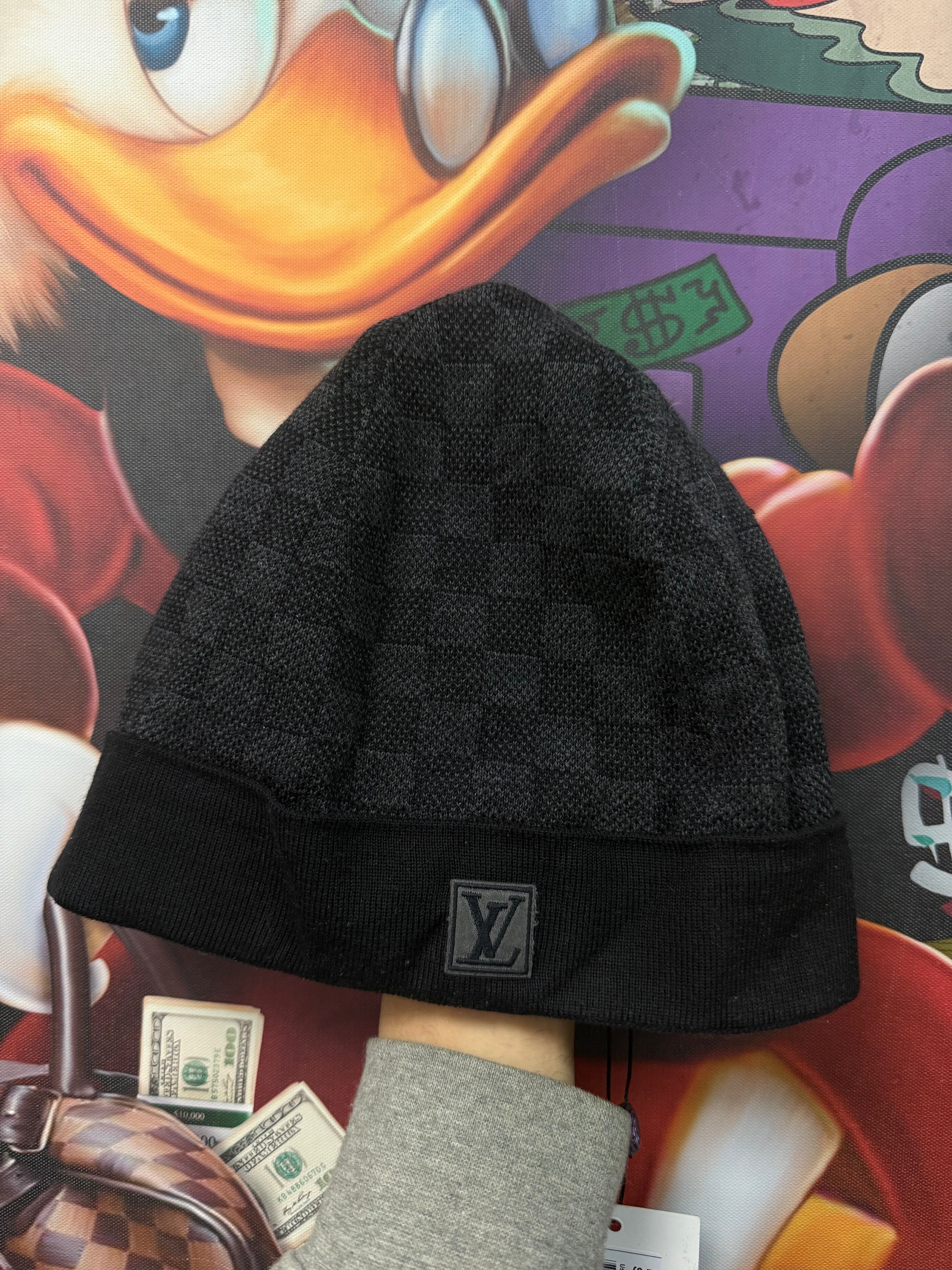 Louis Vuitton Black Damier Beanie