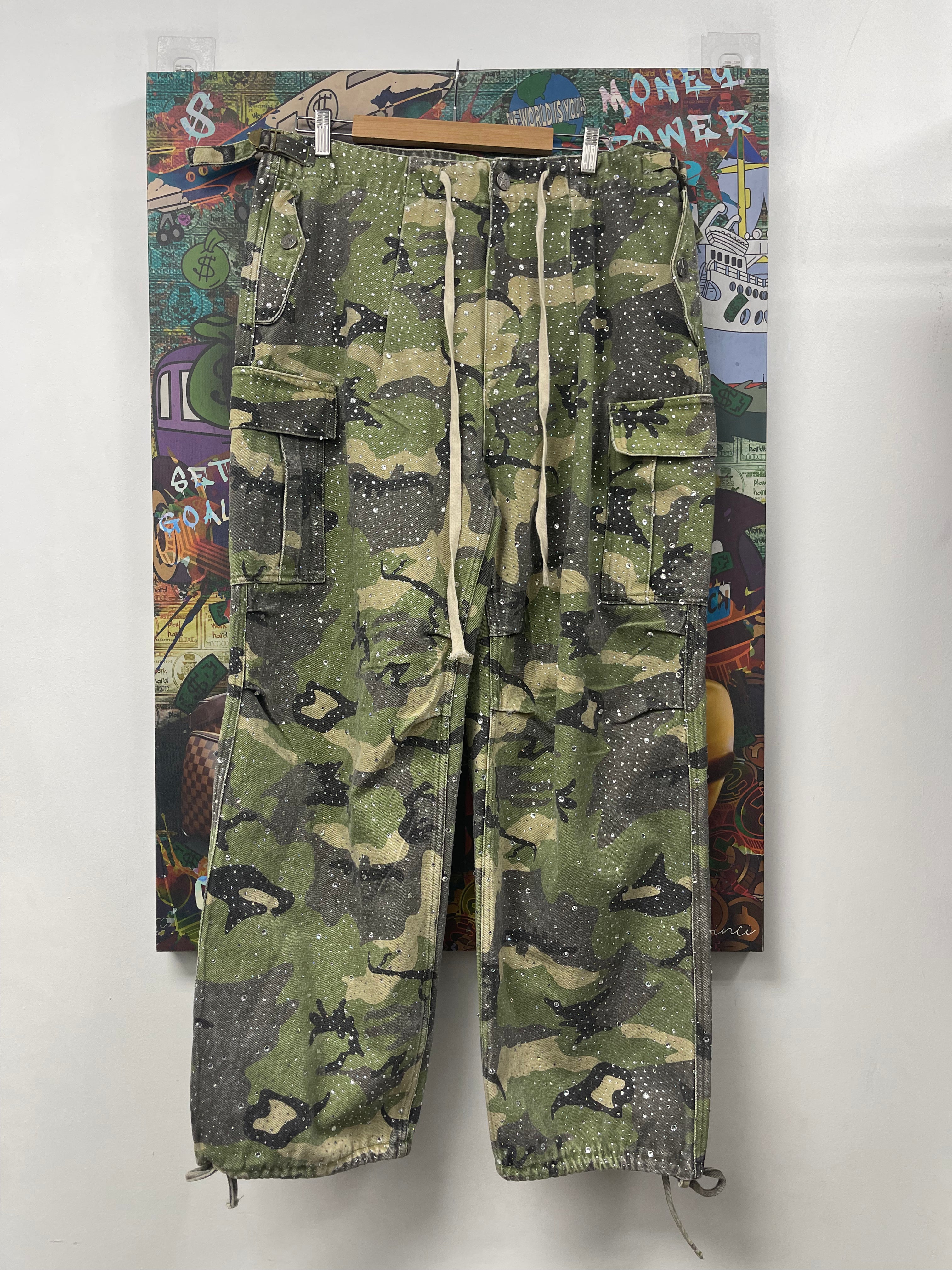 Vale Camo Crystal Cargo Pants