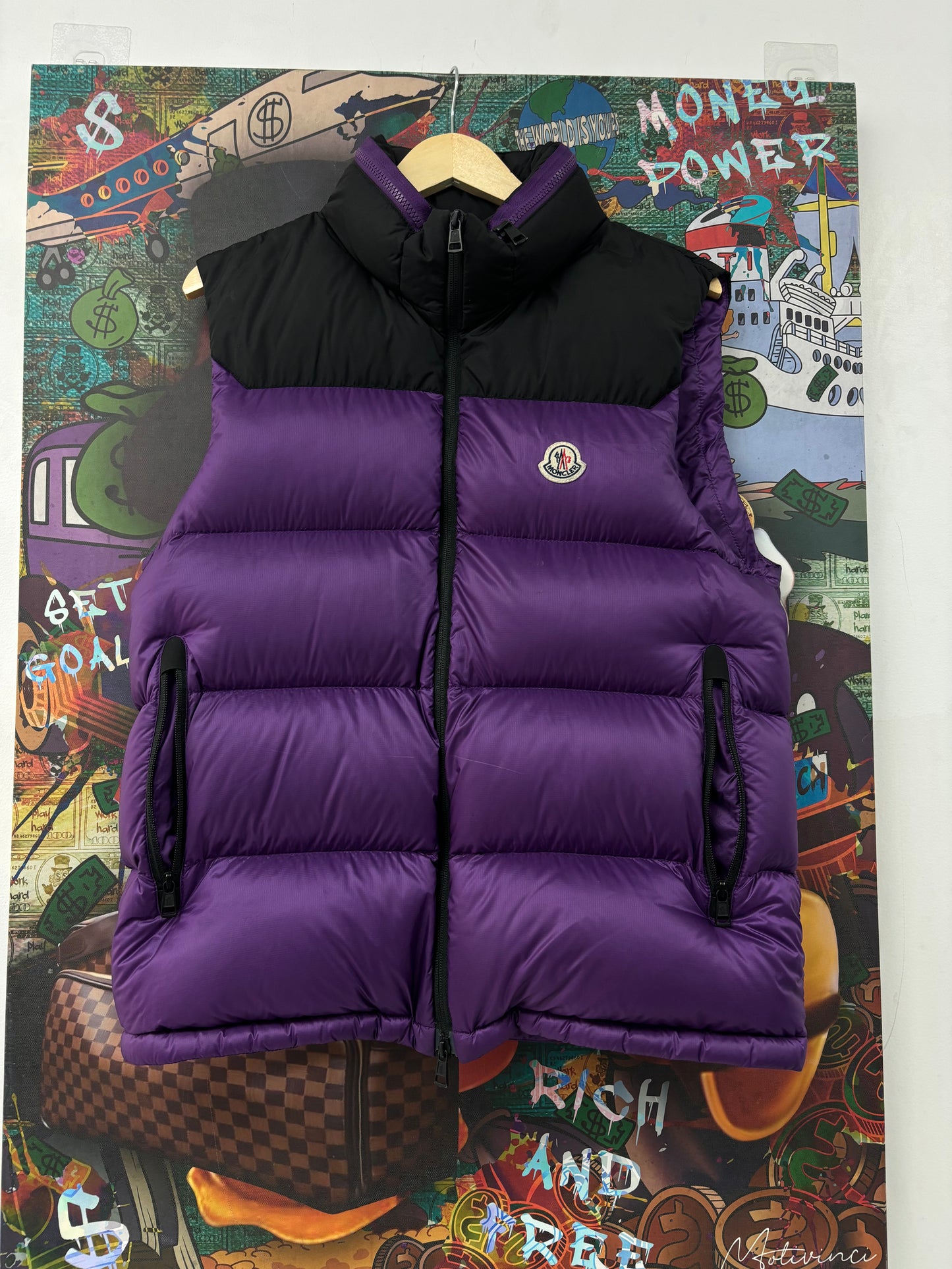 Moncler Puffer Vest Purple Used 3 (Medium) N/A