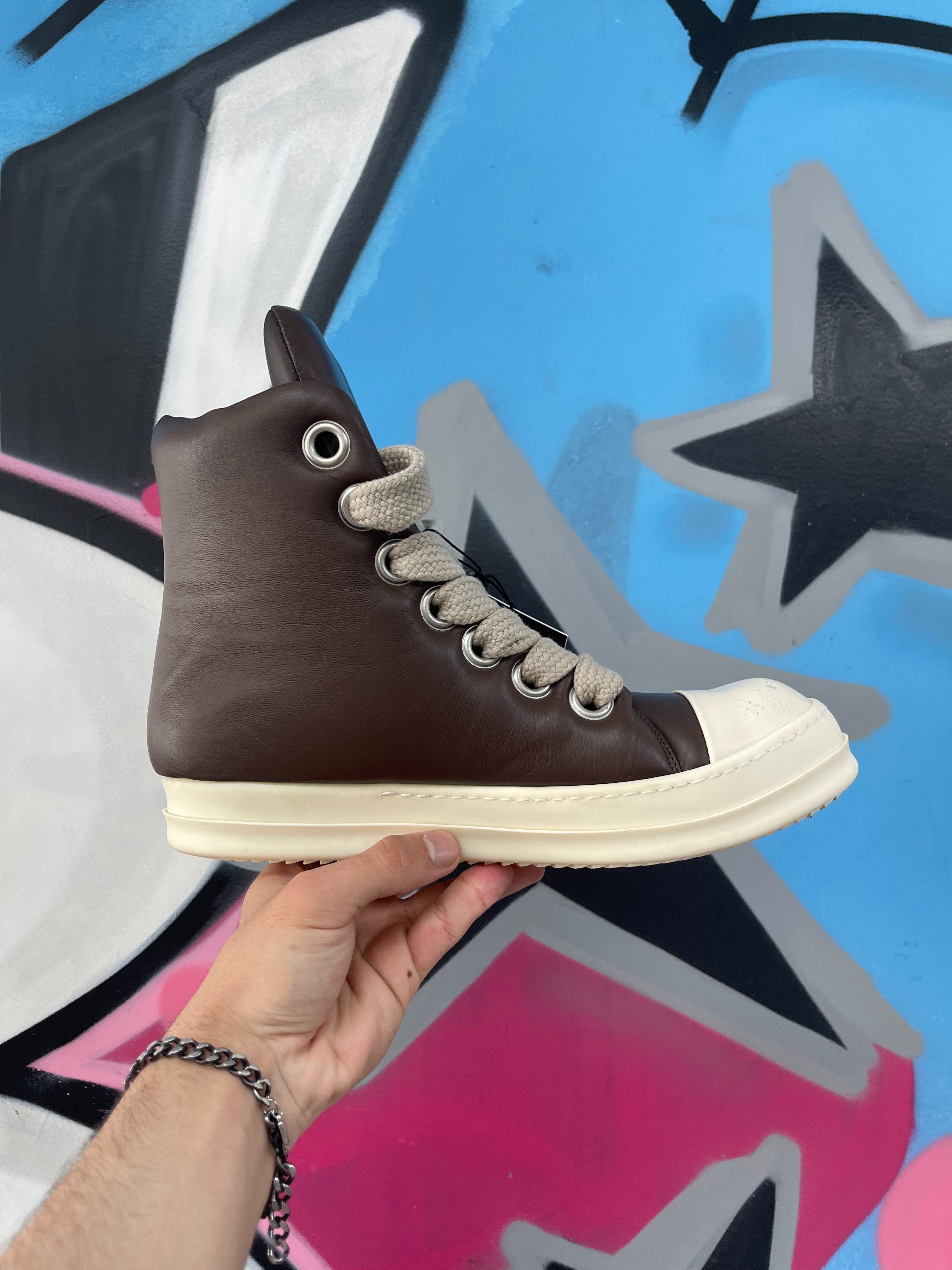 Rick Owens Brown Padded Jumbo Lace Sneakers