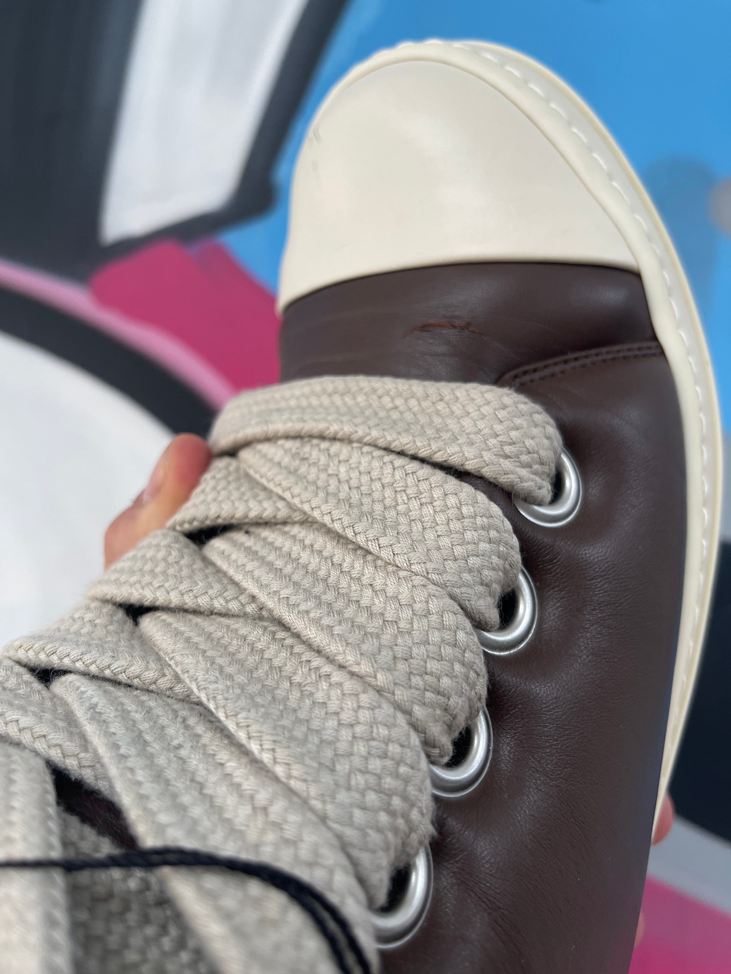 Rick Owens Brown Padded Jumbo Lace Sneakers