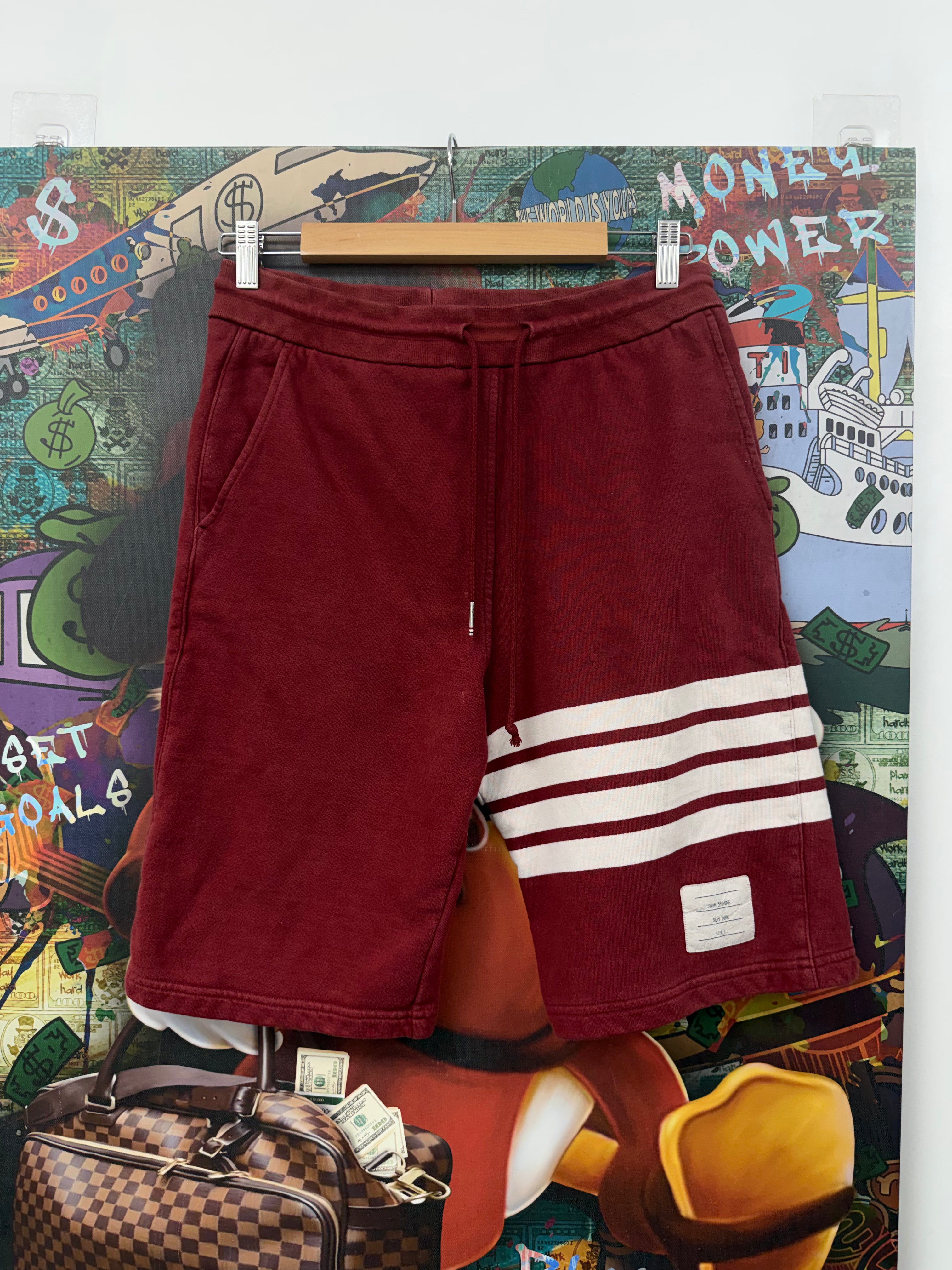 Thom Browne Maroon 4 Bar (2) Shorts