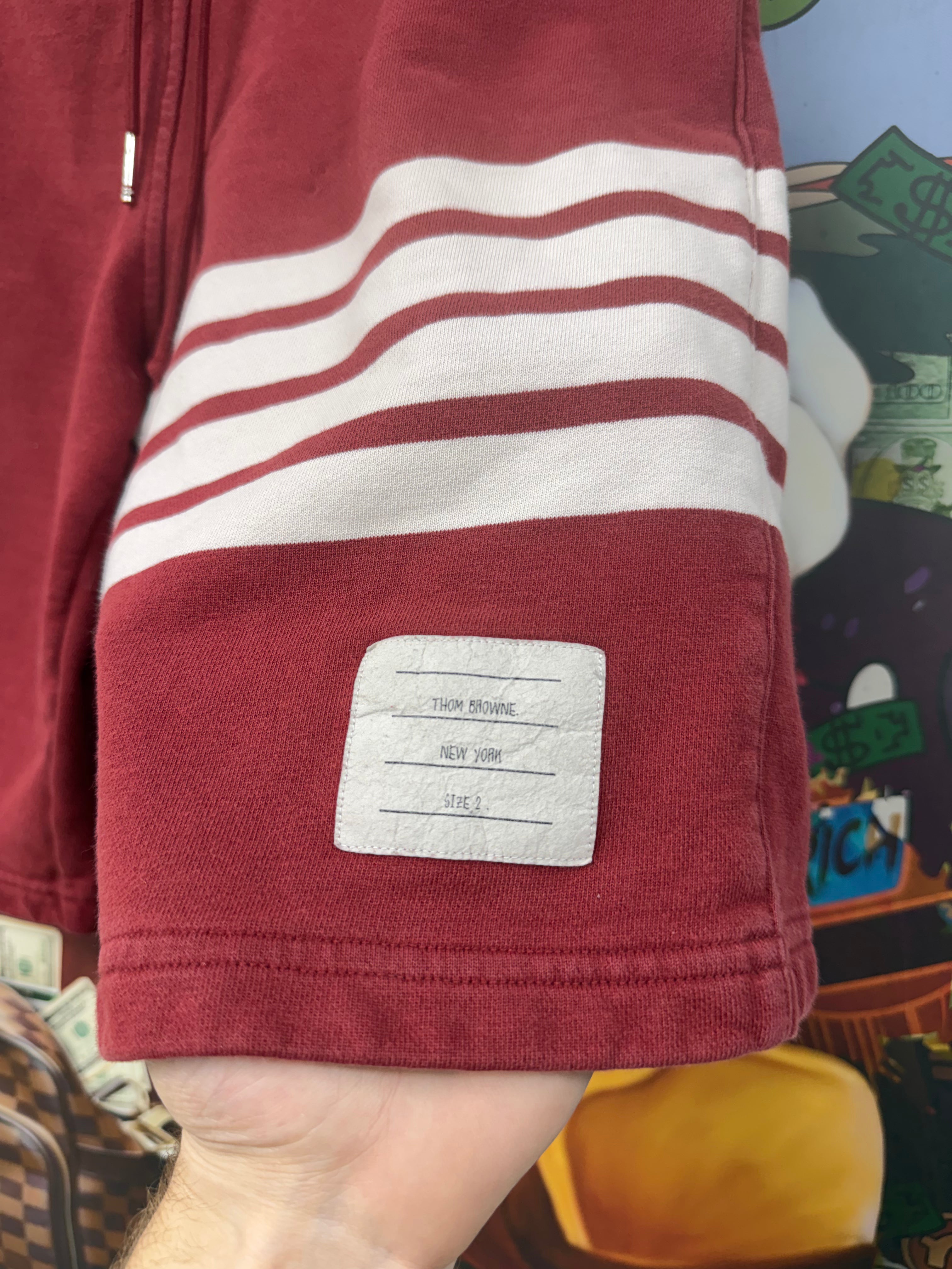 Thom Browne Maroon 4 Bar (2) Shorts