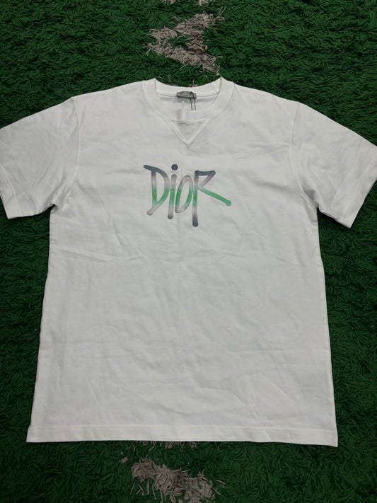 Dior Stussy Tee White Multi Used XL N/A