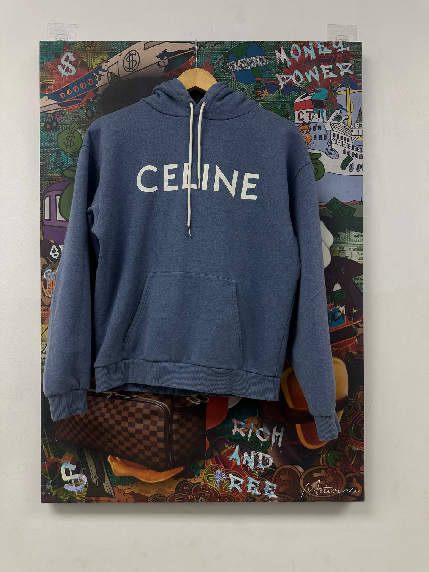 Celine Hoodie Powder Blue Used Small N/A