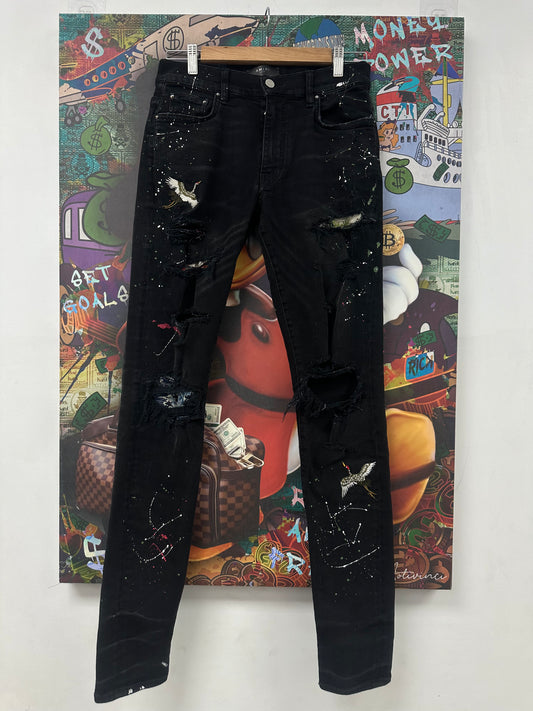 Amiri Jeans Swan Patch  Used 30 N/A