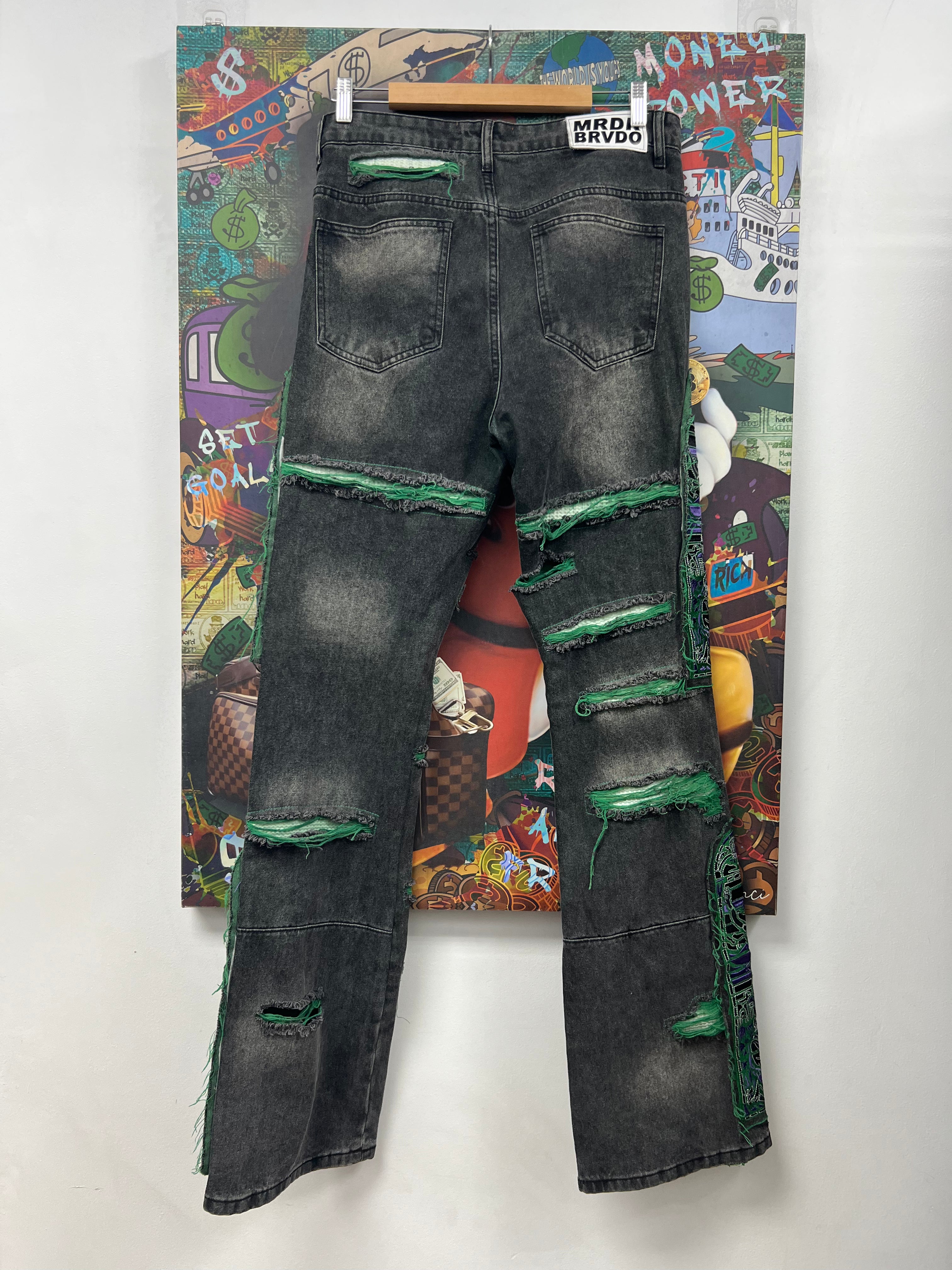Who Decides War Black Wash Purple Green Jesus Jeans