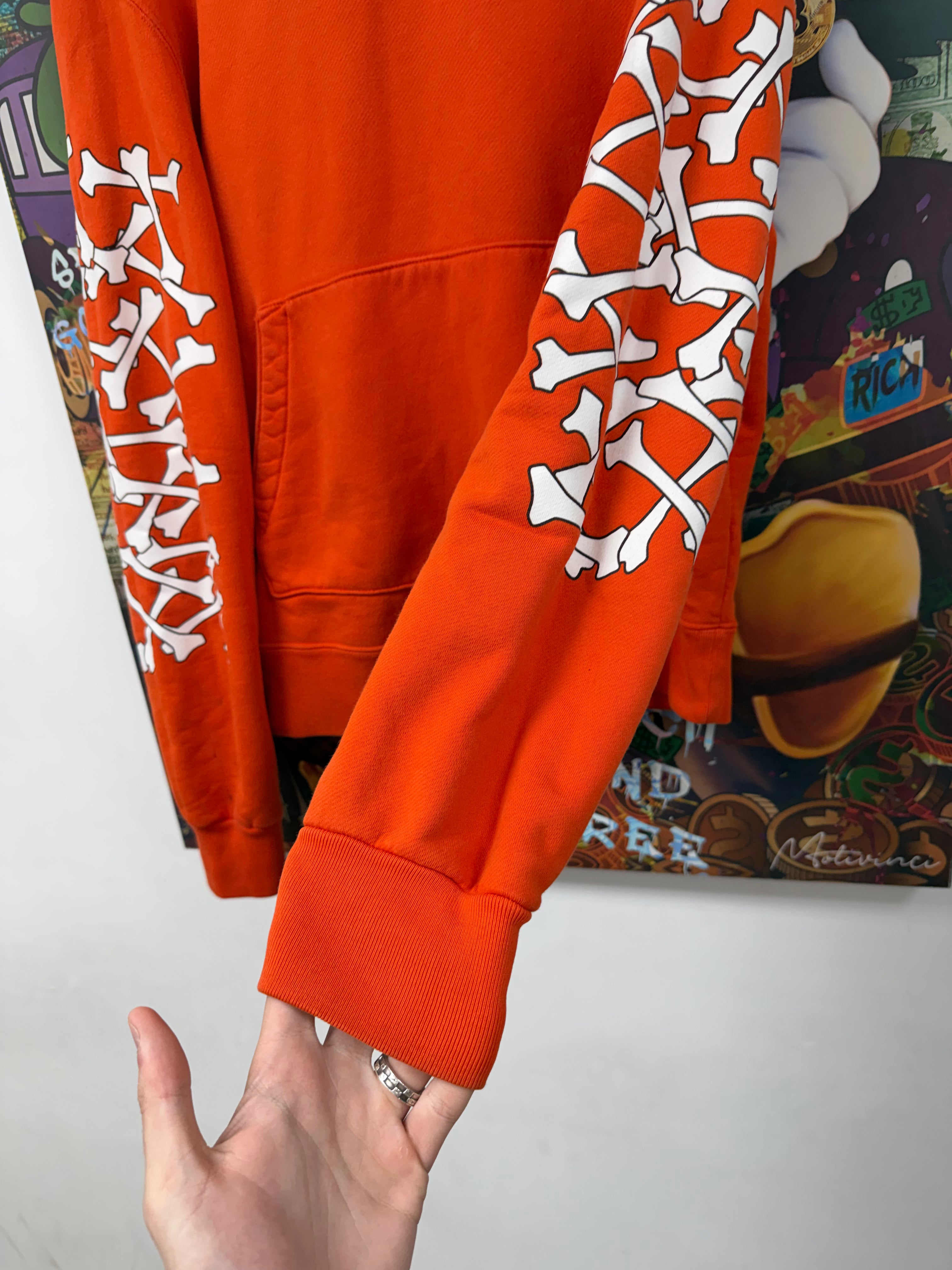 Amiri Orange White Bones Hoodie