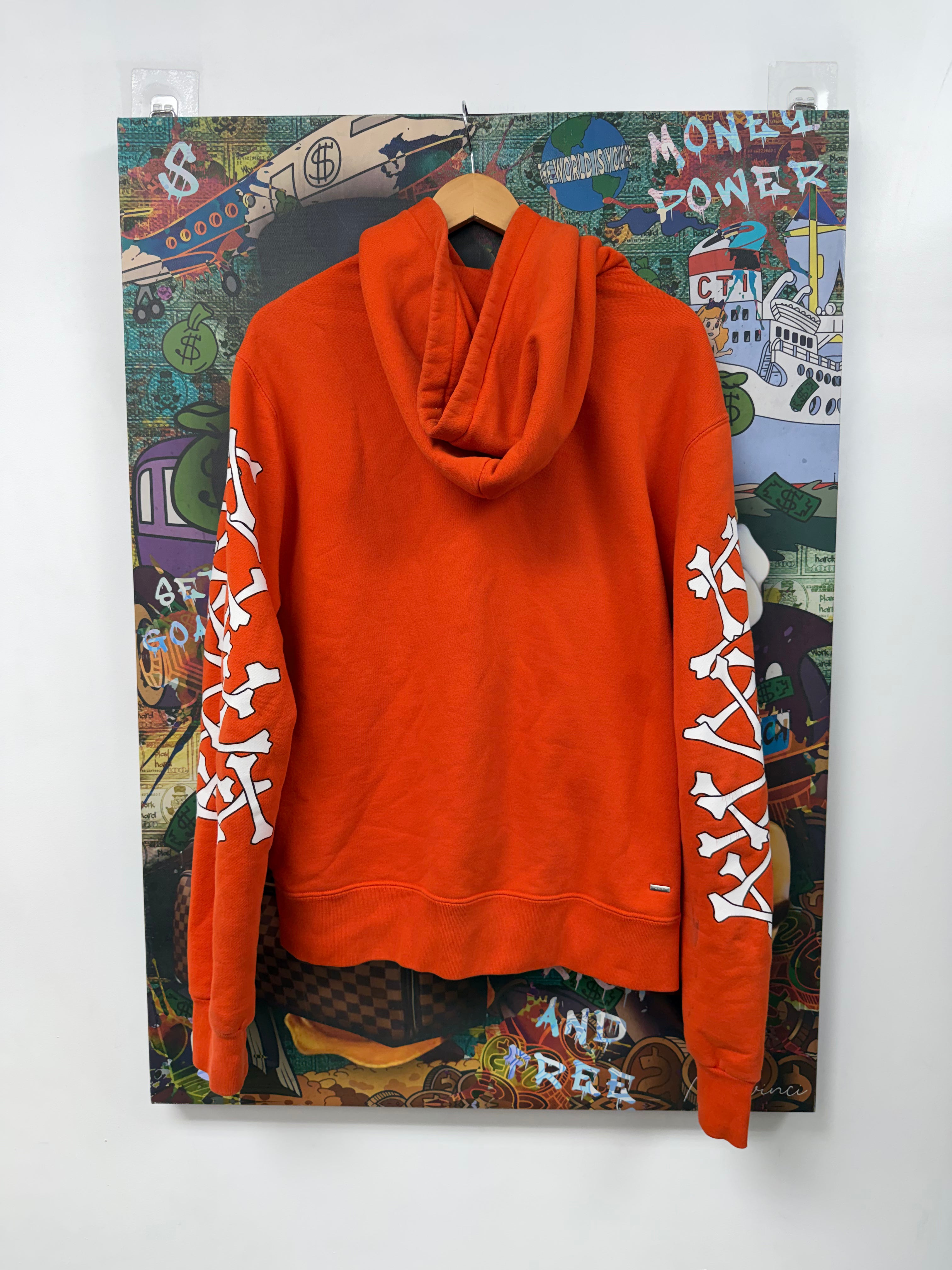 Amiri Orange White Bones Hoodie