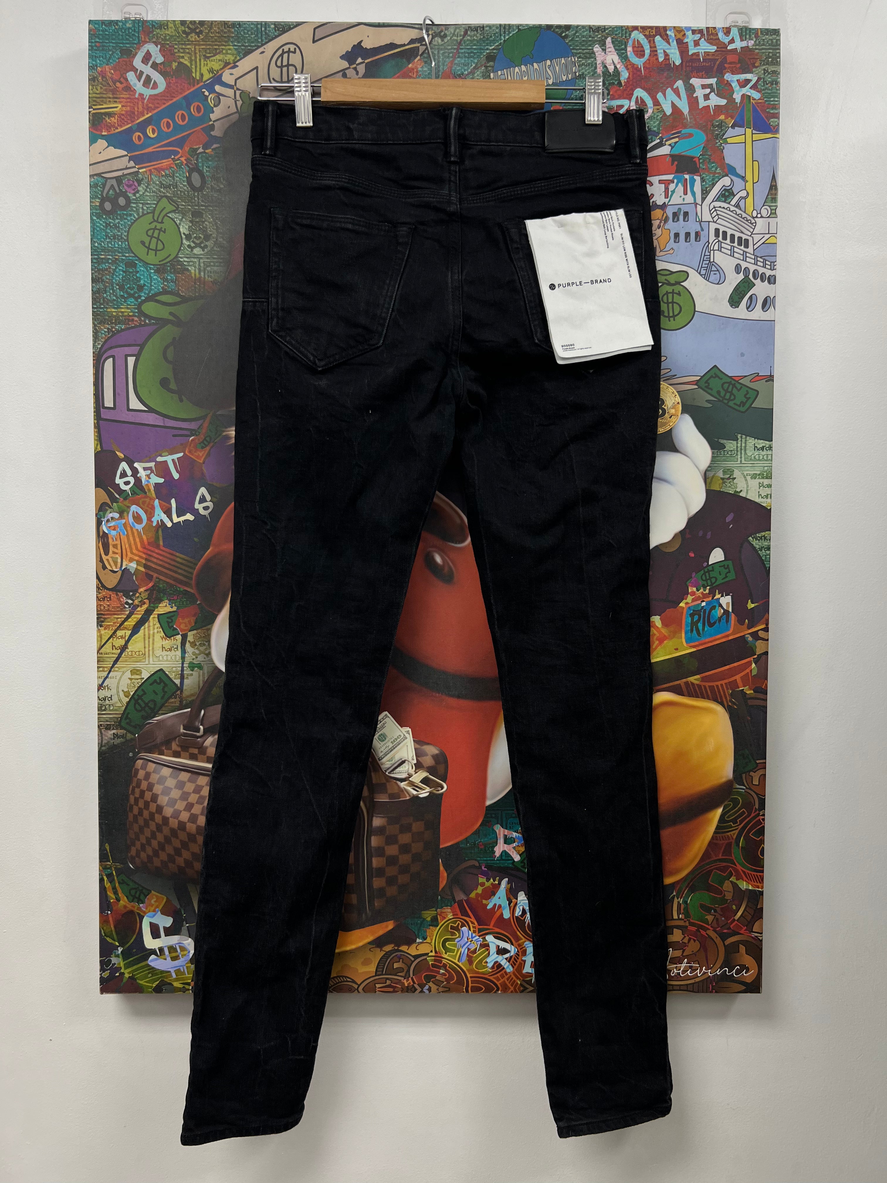 Purple Brand Black Wash Plain Jeans